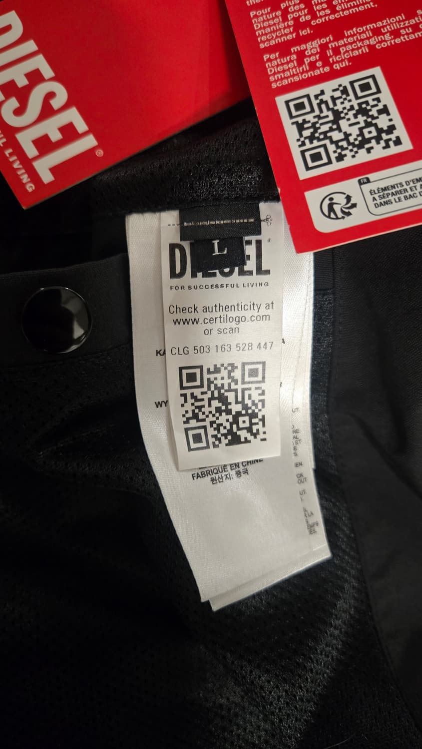 디젤/J하이브스 콘트라스트
 파이핑 윈드브레이커 재킷 블랙/l 상품이미지5