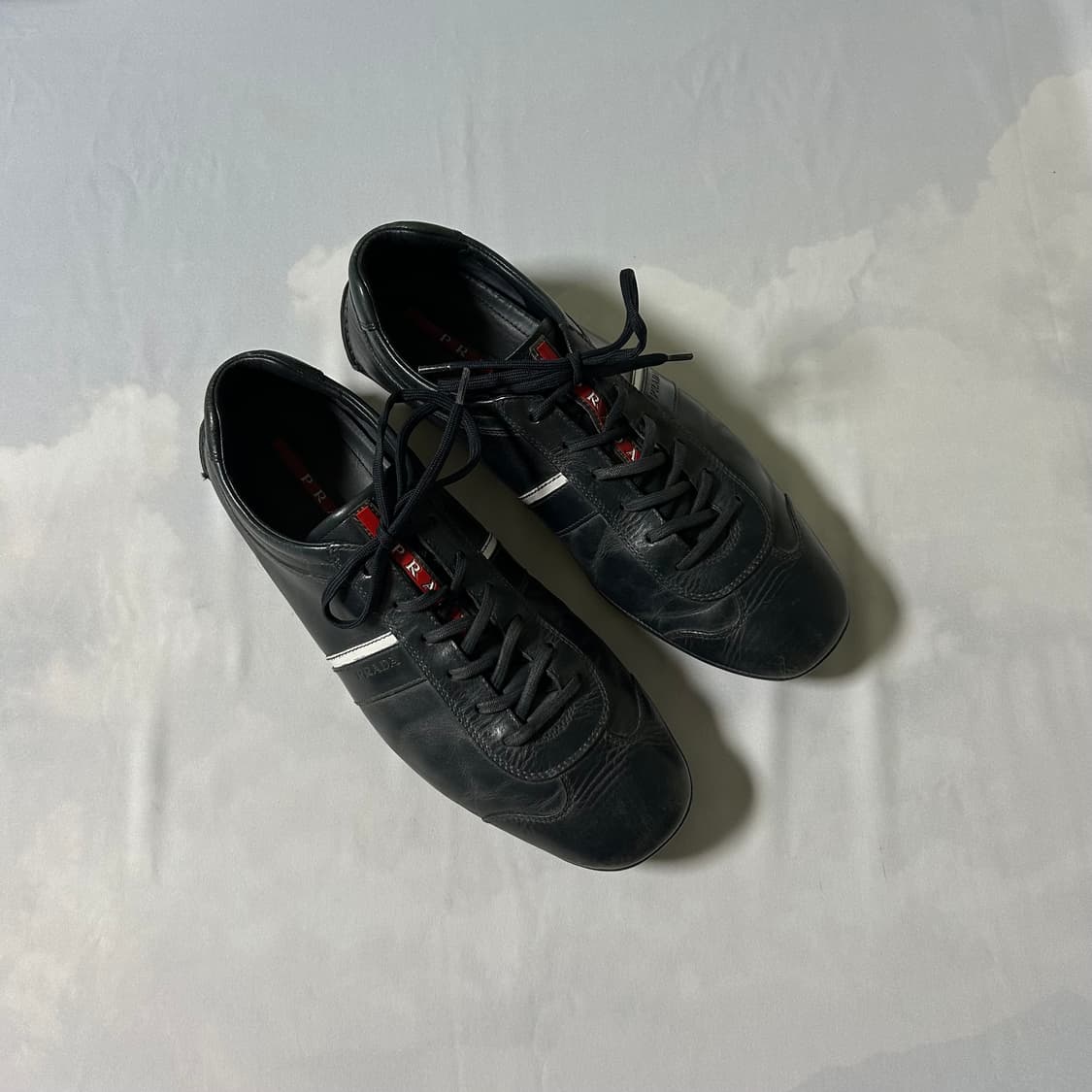 Prada sports leather sneakers dark navy 상품이미지2