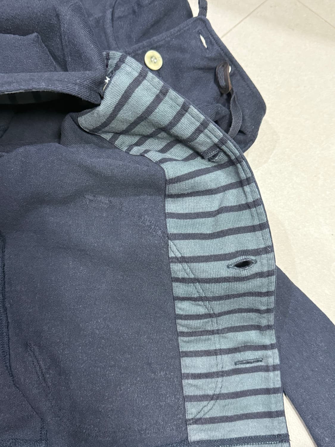 2012 꼼데가르송 아카이브 단추 버튼 업 후드 자켓 후드티 상품이미지4