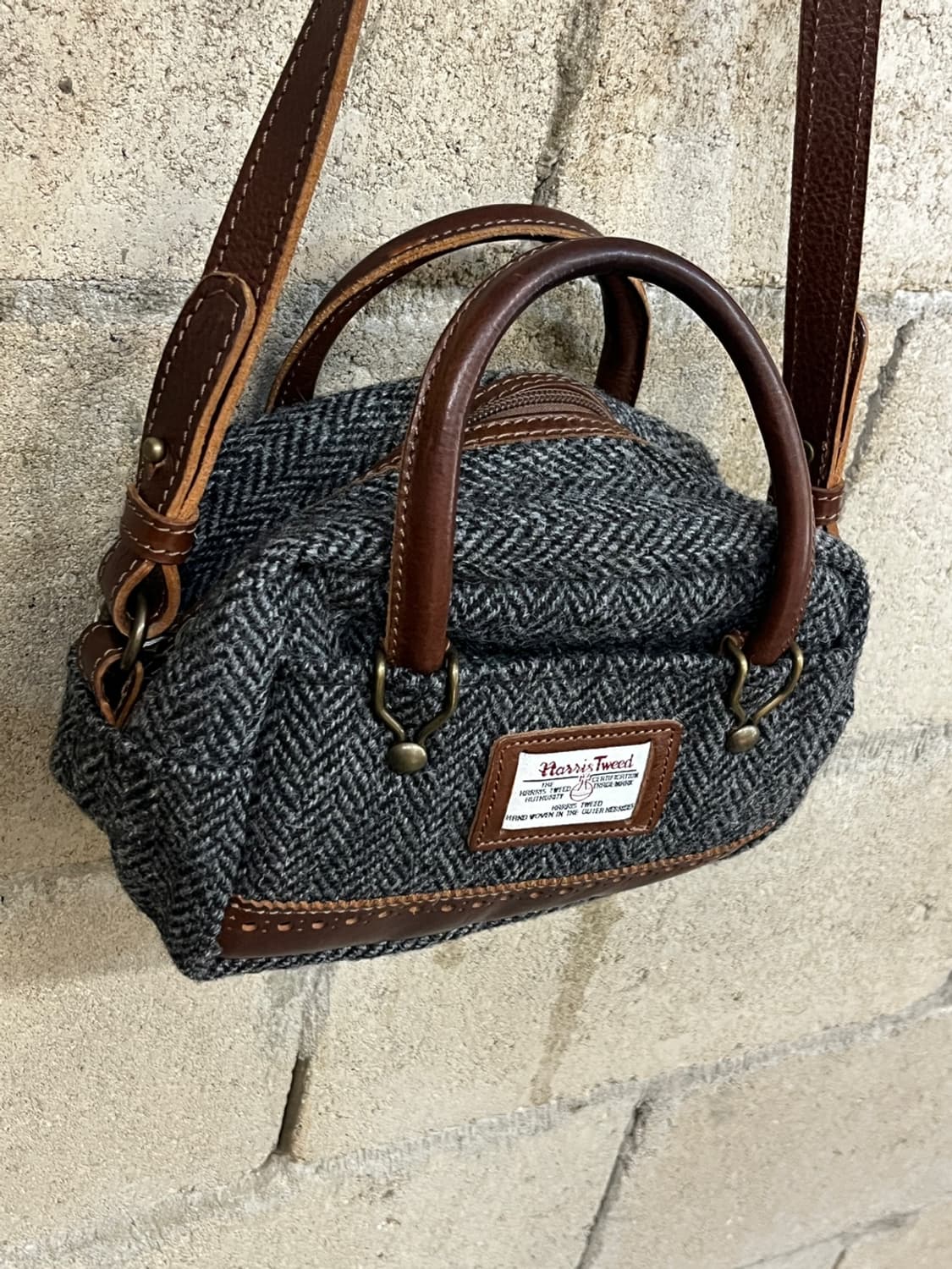 해리스 트위드 헤링본 미니 보스턴 백 상품이미지2