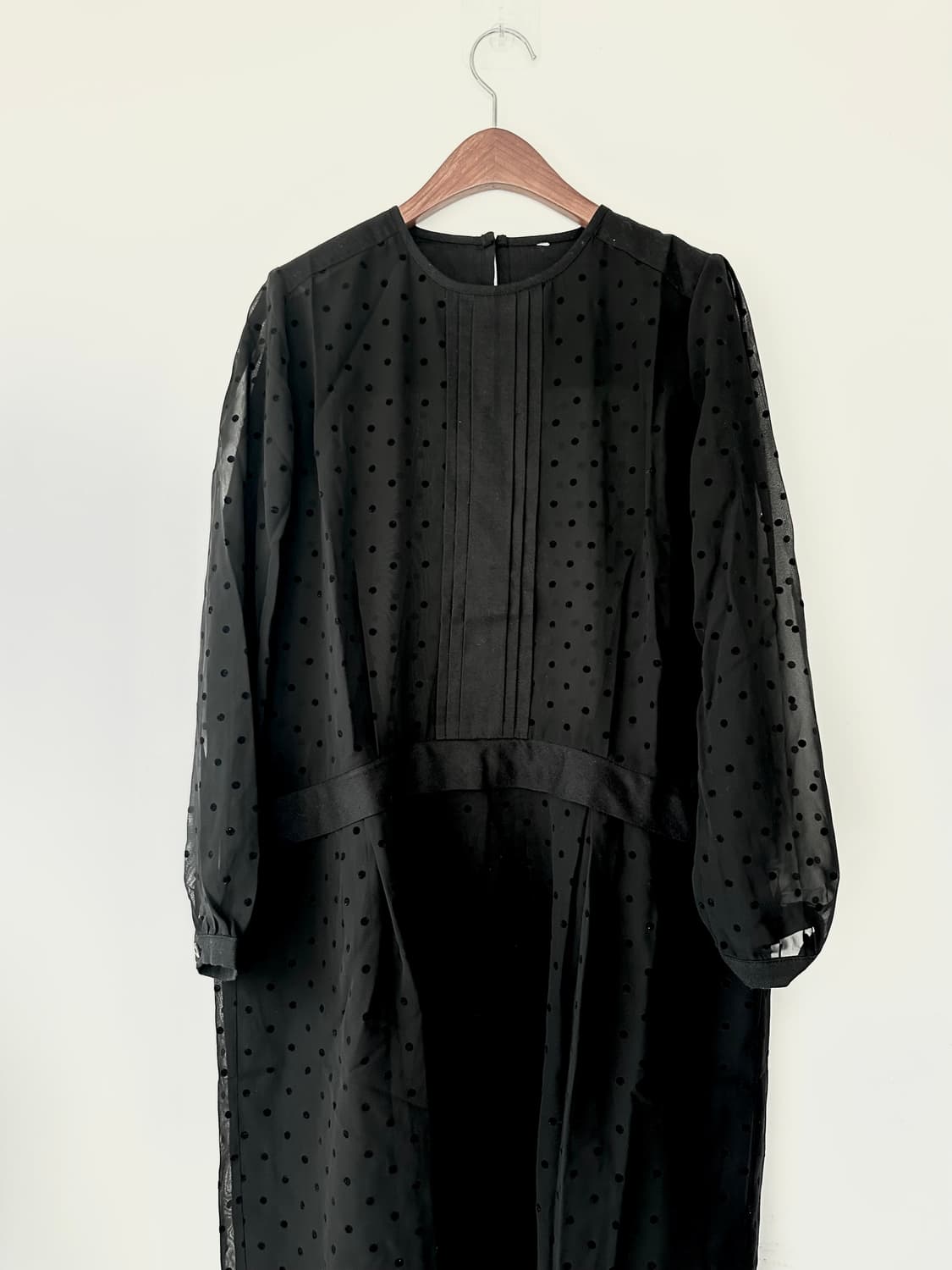 블랙 땡땡이 쉬폰 원피스 black velvet dot chiffon 상품이미지1