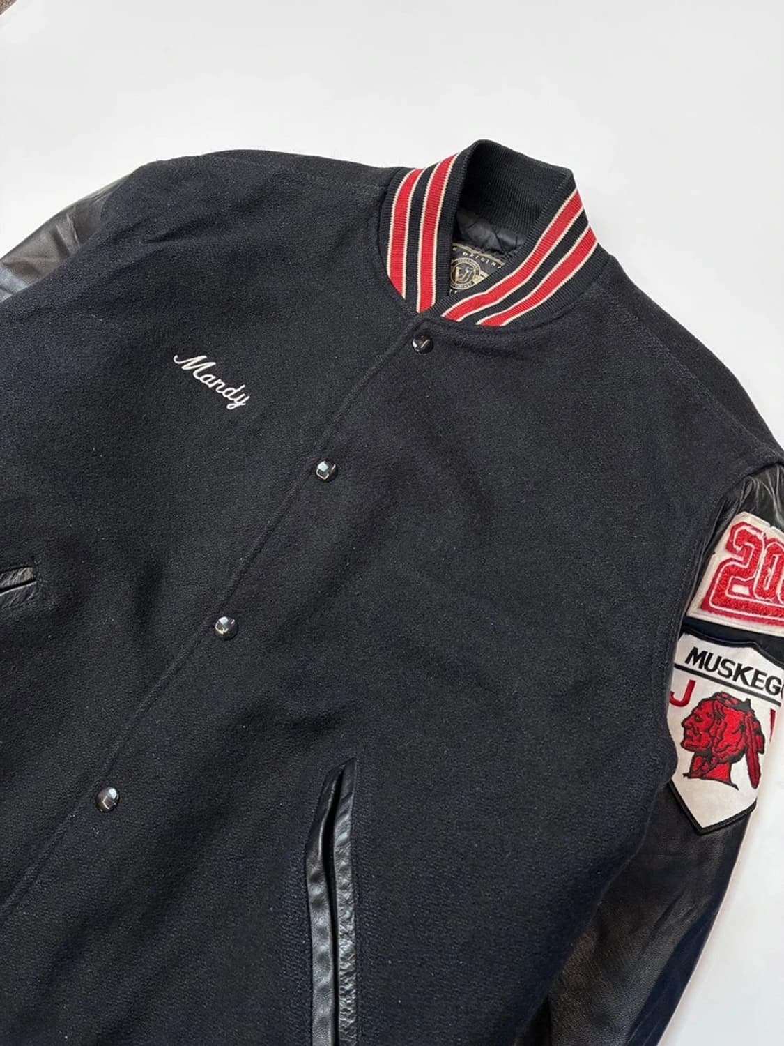 홀로웨이 90's 소가죽 울 바시티 자켓 PN5523    상품이미지2