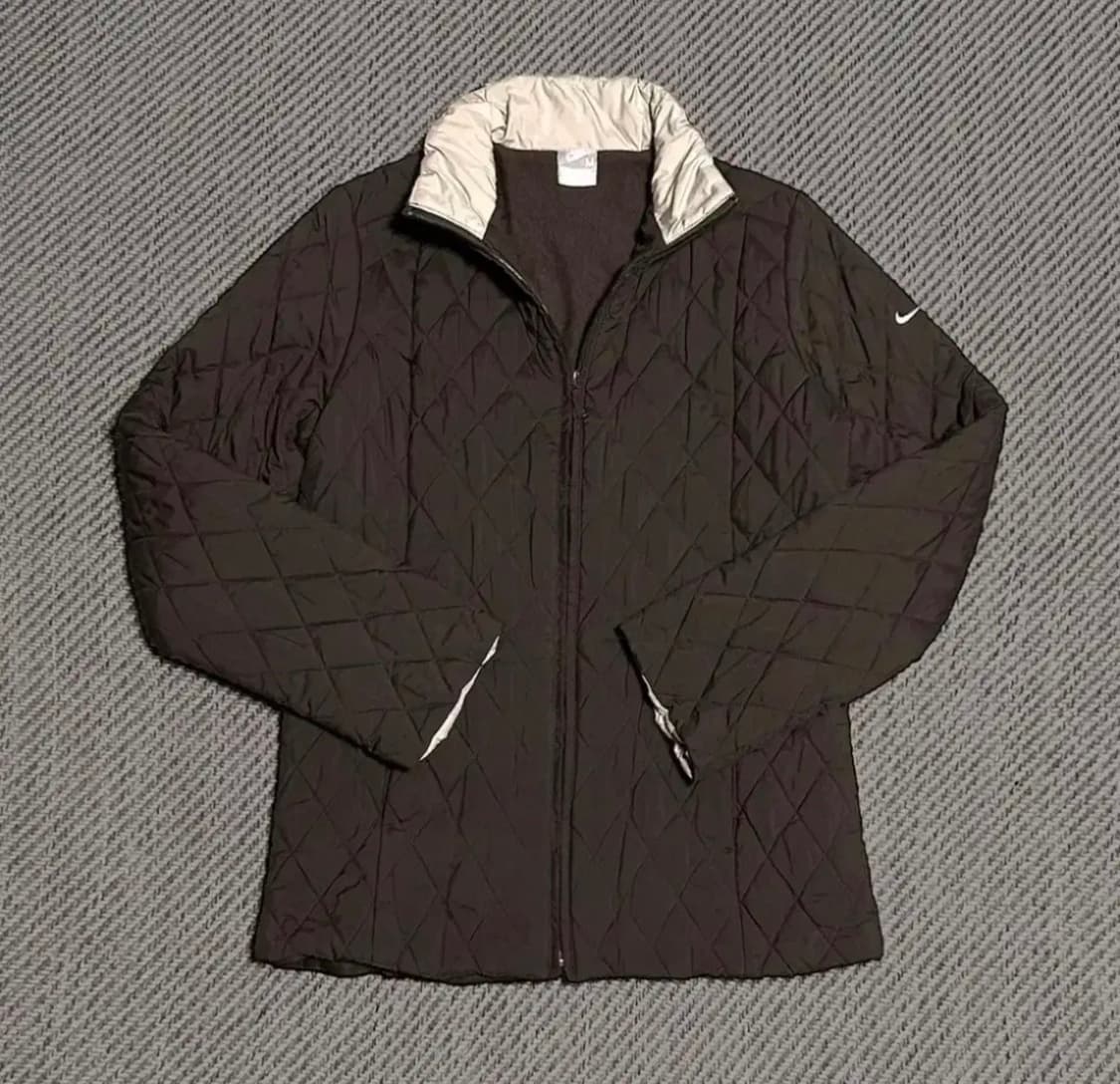 나이키 스우시 초코 브라운 빈티지 경량 패딩 퀄팅 자켓 상품이미지1