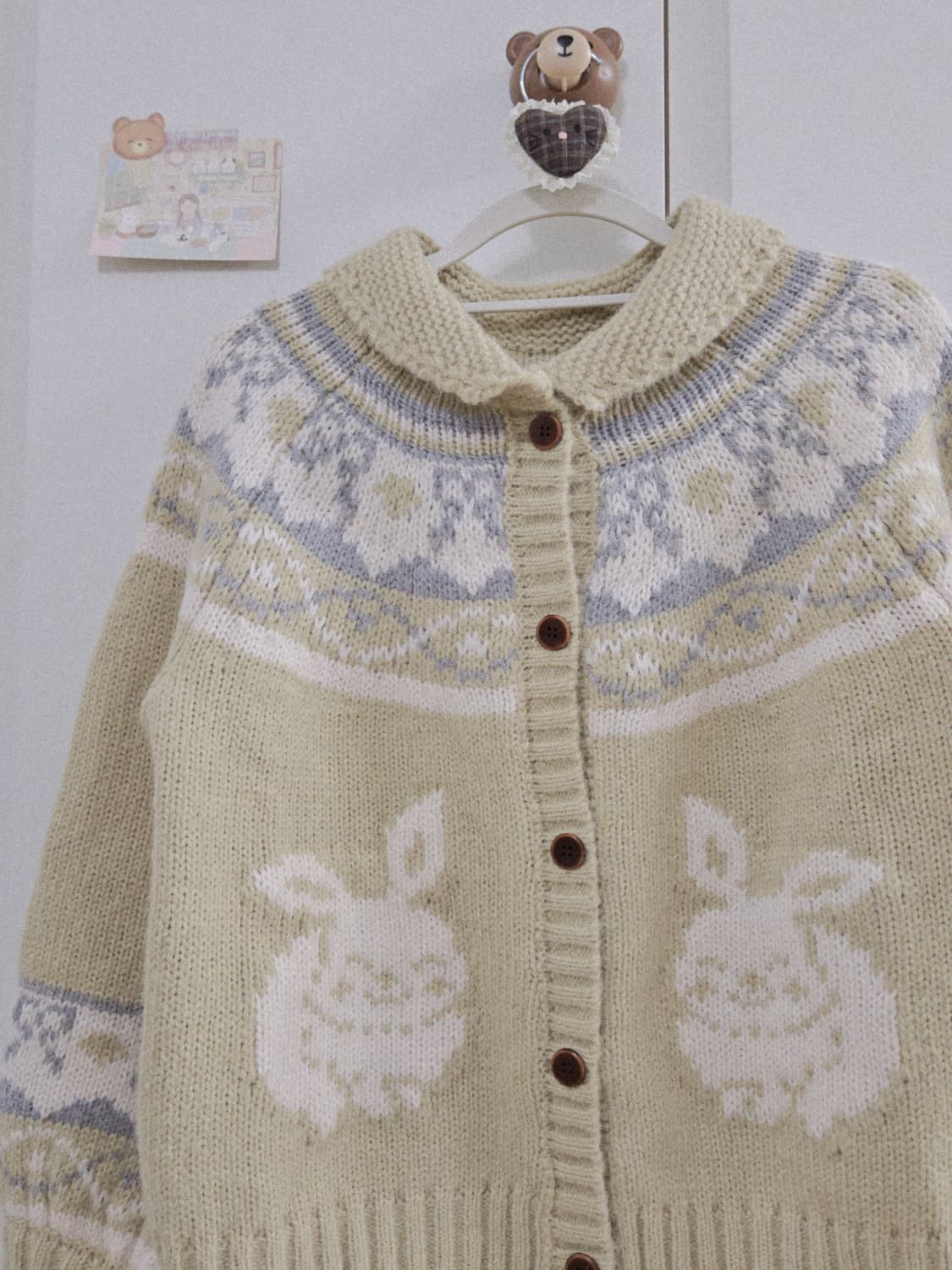 [새상품] 토끼 노르딕 니트가디건 상품이미지6