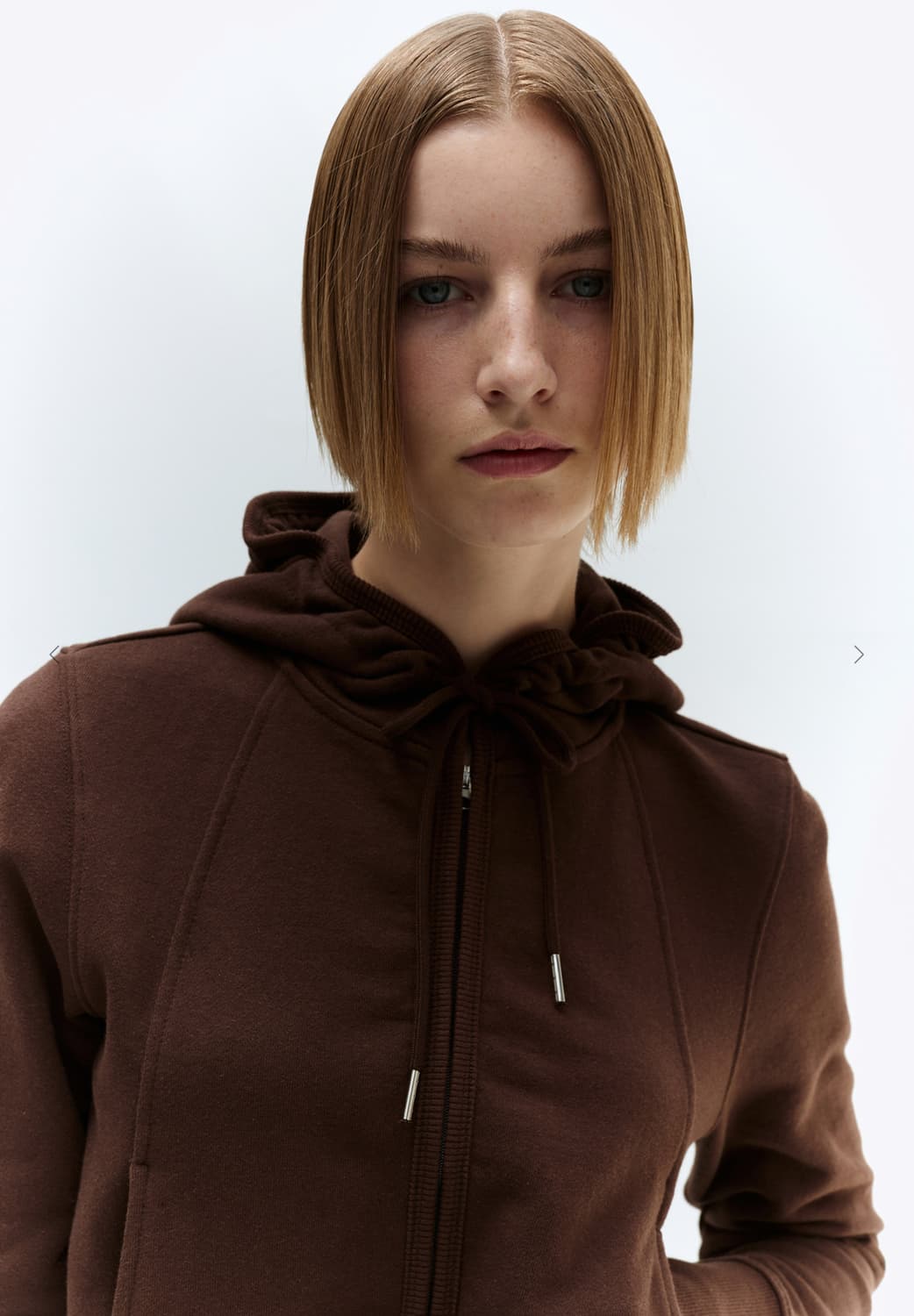 버뮬라 burmula crop hoodie zip up (brown) 상품이미지3