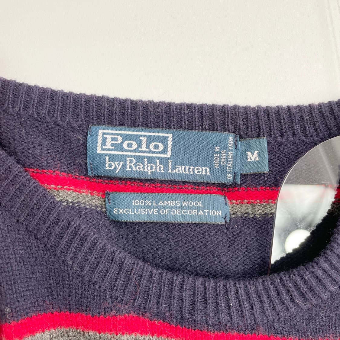 F1 폴로 랄프로렌 램스울 스트라이프 니트 M-L사이즈 상품이미지5