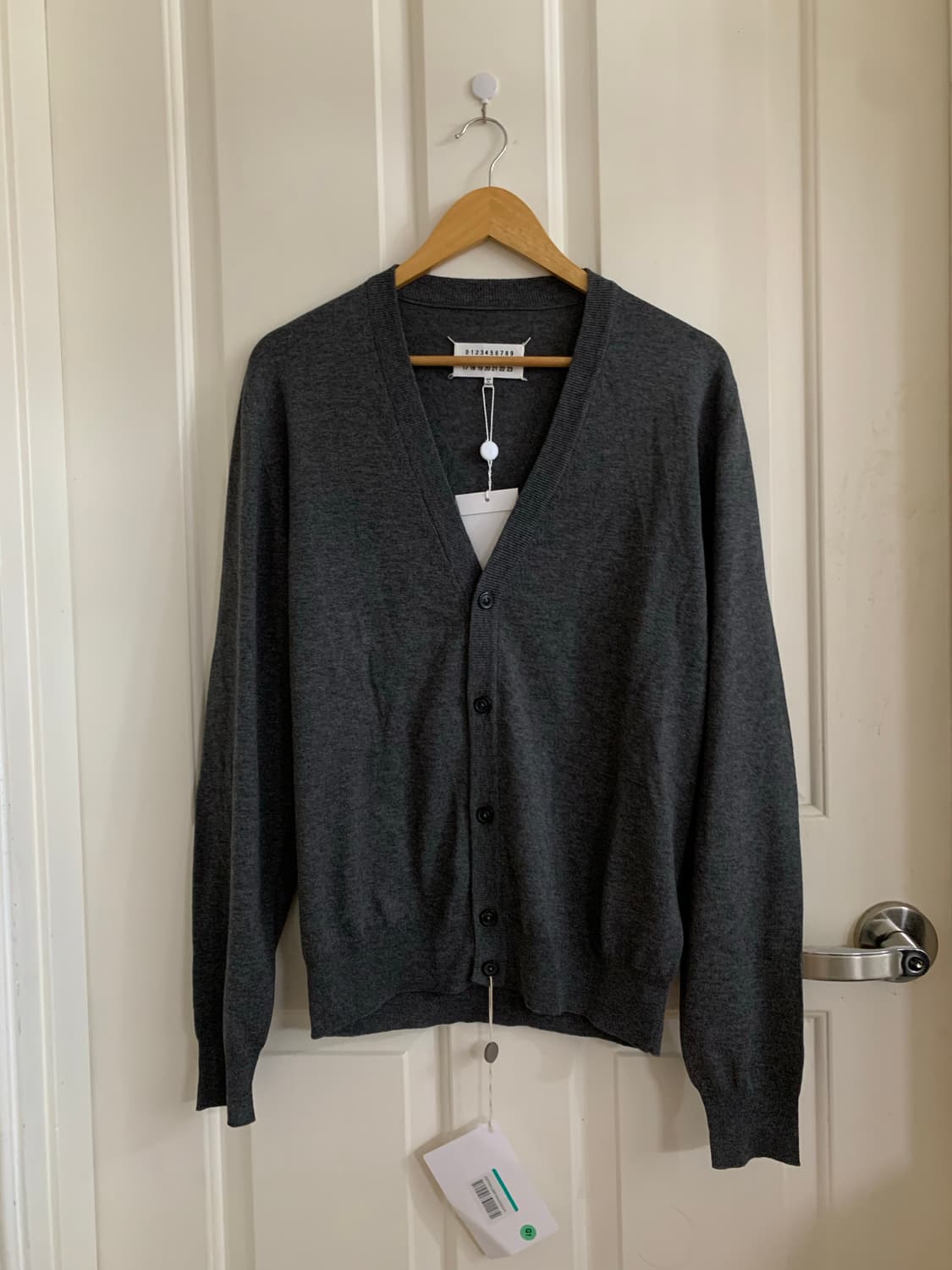 M(100) 마르지엘라 엘보패치 울 가디건 그레이 상품이미지1