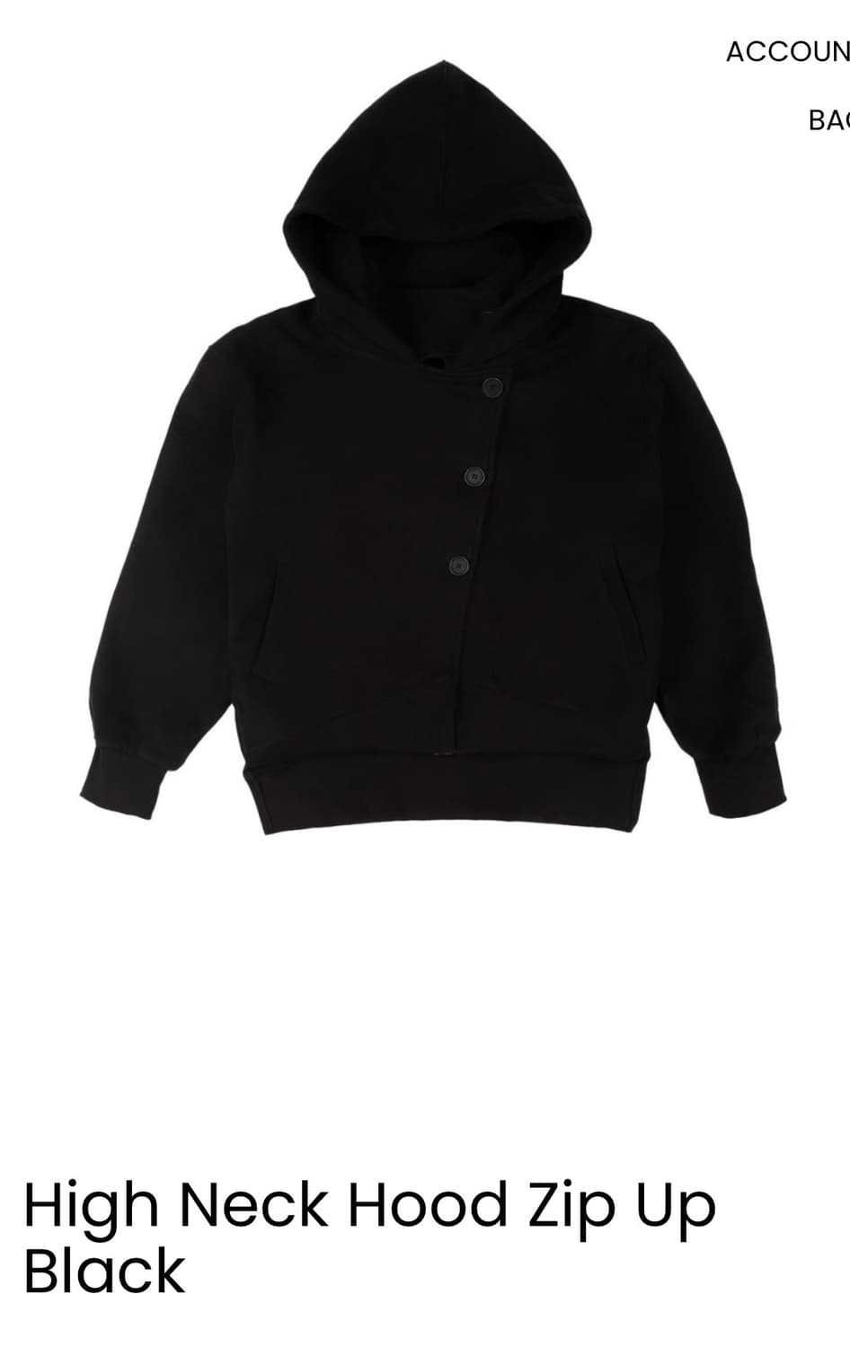 Oshigh high neck hood zip up black 상품이미지2