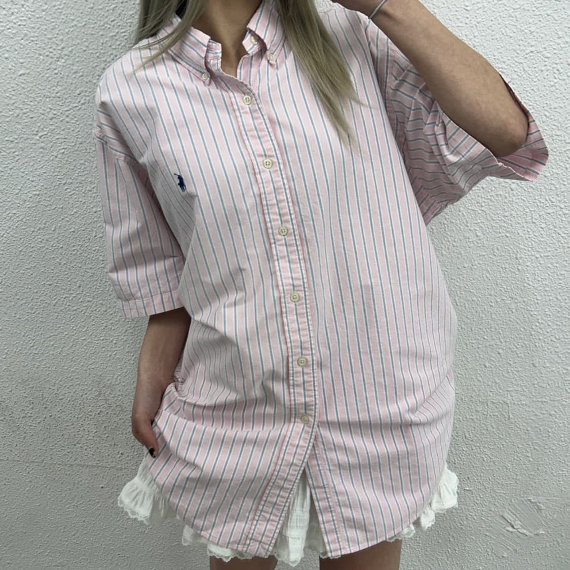 폴로 랄프로렌 네이비포니 딸기우유맛 반팔셔츠 2XL 상품이미지2