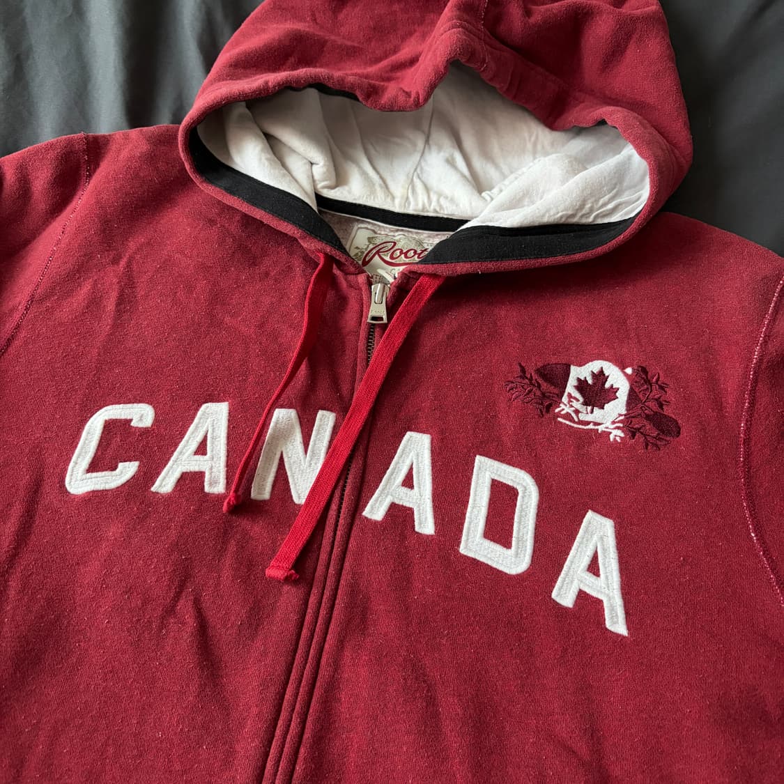 [Vintage] 빈티지 캐나다 후드집업 레드버건디 상품이미지2