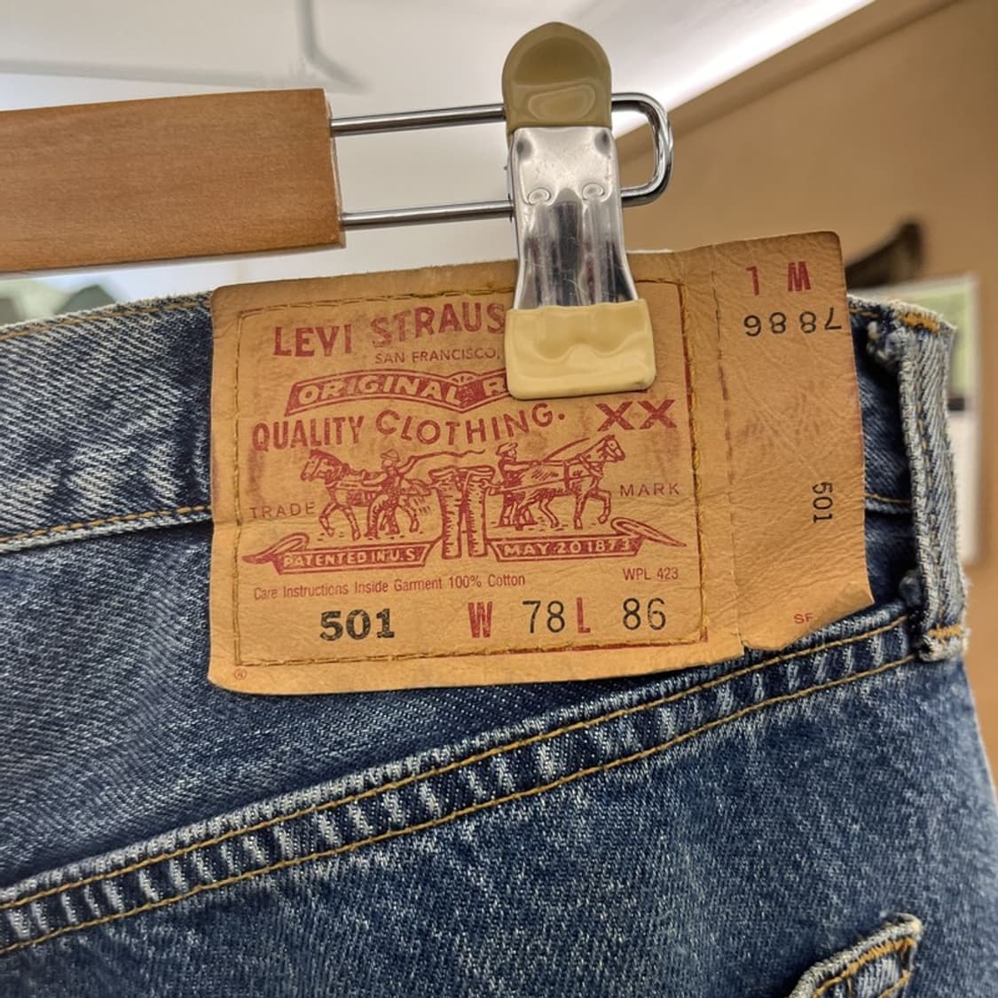 리바이스 501 올드스쿨 빈티지 워싱 데님팬츠 32인치 C10966 상품이미지5