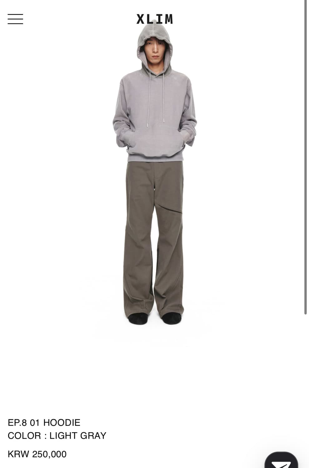 (구매) Xlim EP.8 01 HOODIE light grey M 상품이미지1