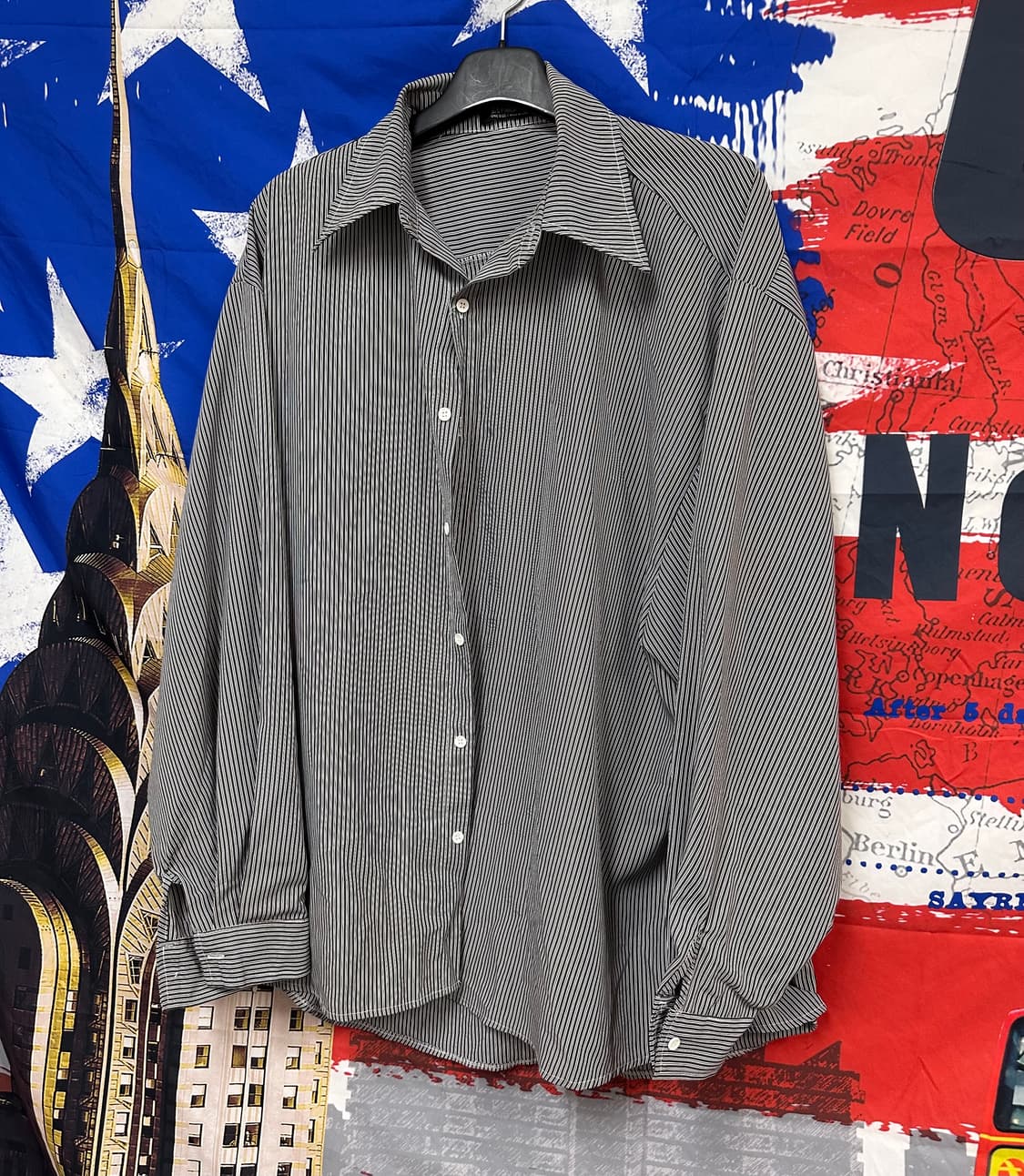 필드트립 빈티지 스트라이프 오버핏 벌룬셔츠 XL105 상품이미지2