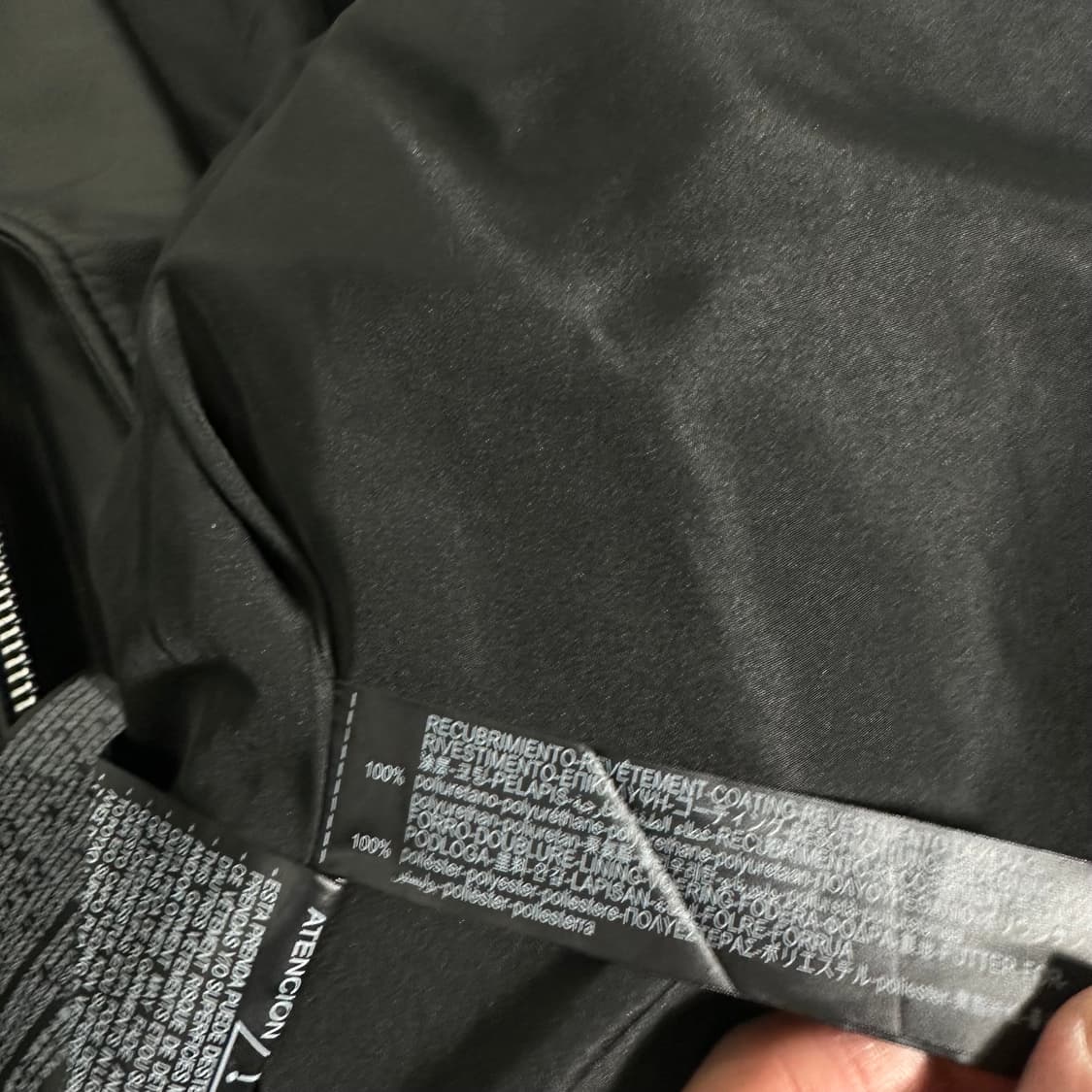 M 90-95 자라맨 블랙 페이크레더 가죽 라이더자켓 상품이미지6