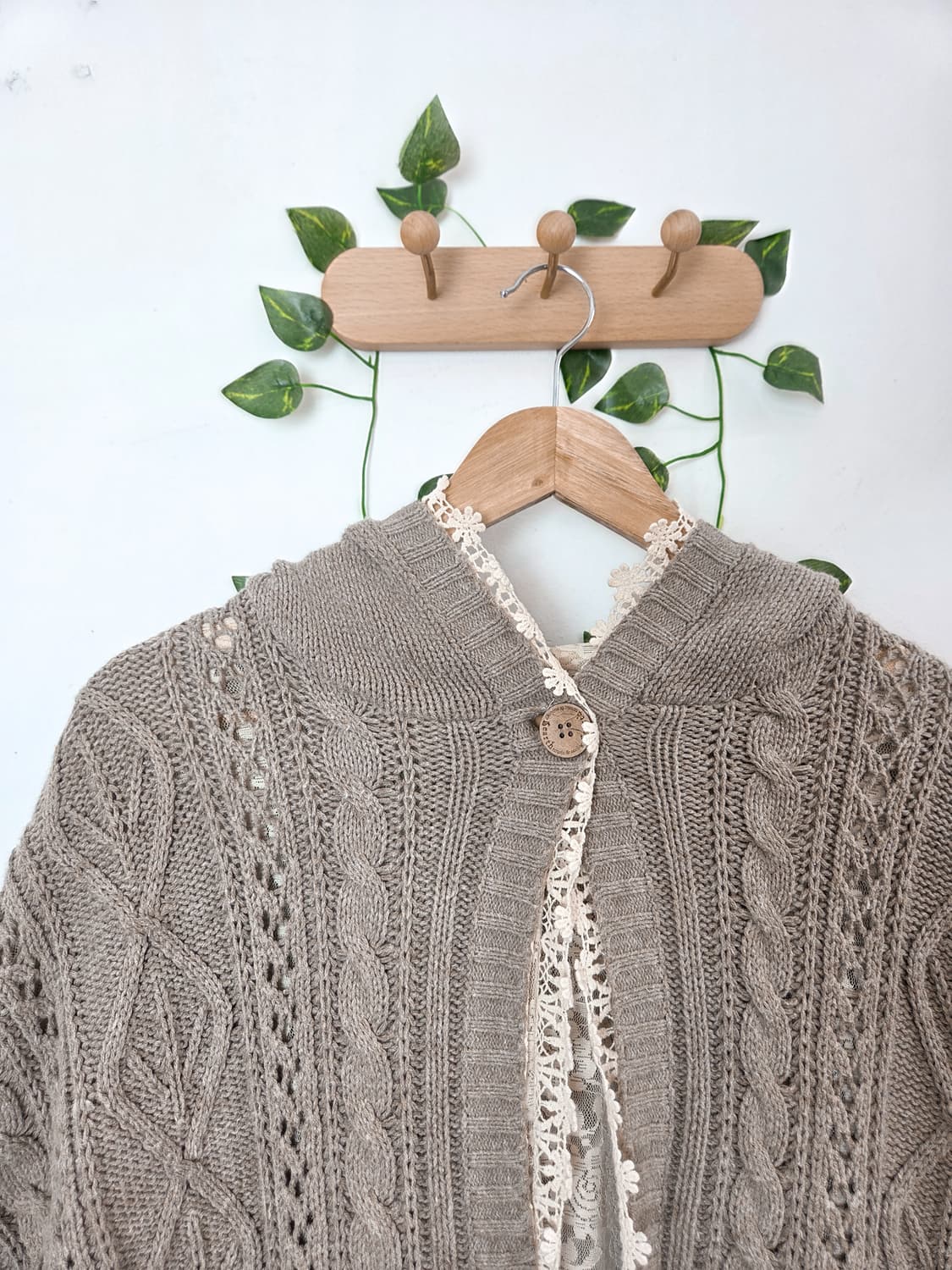 earth music 레이스 리버시블 케이프 가디건 상품이미지2