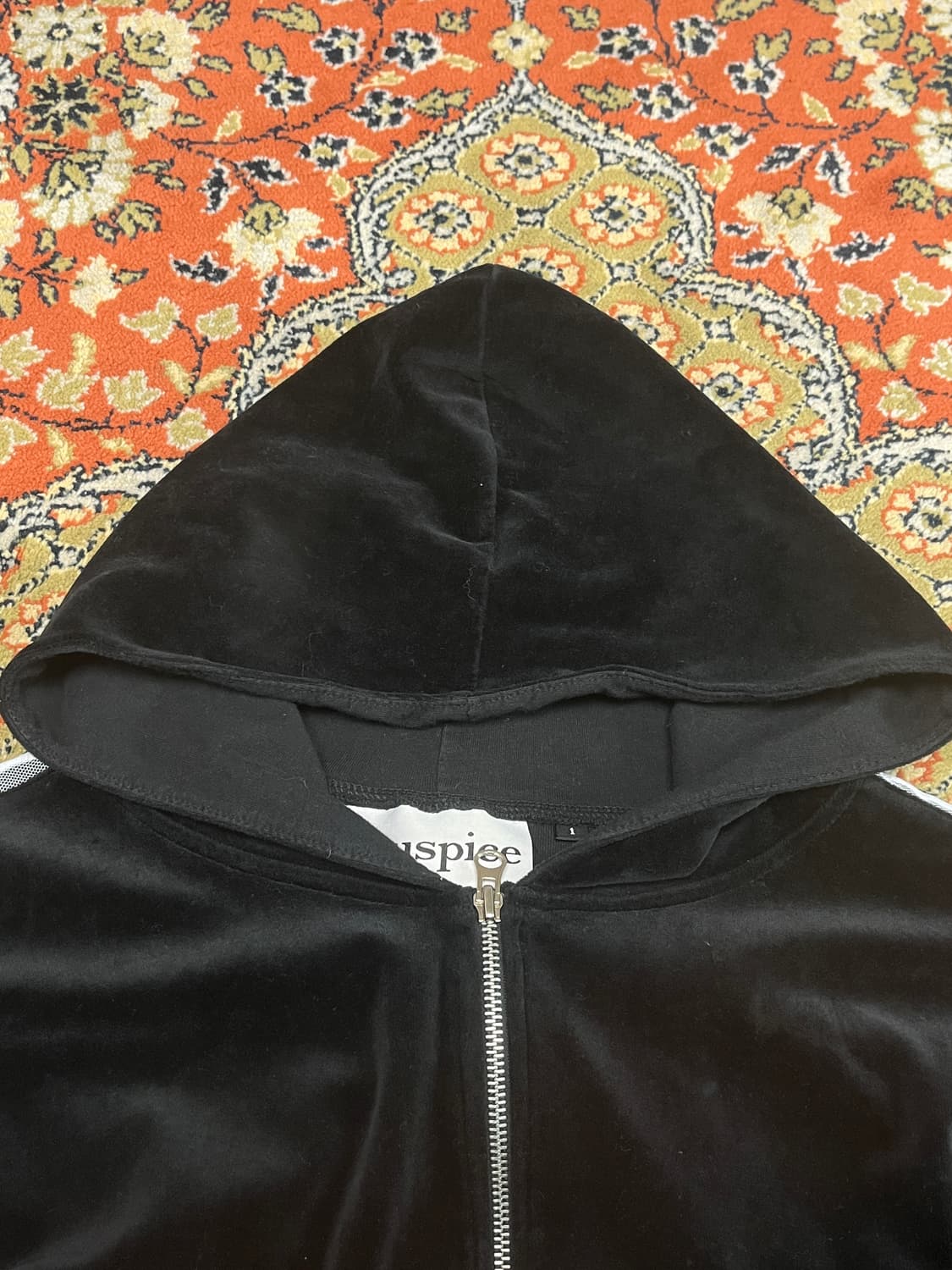 [1] 디오스피스 벨벳 후드집업 블랙 상품이미지5