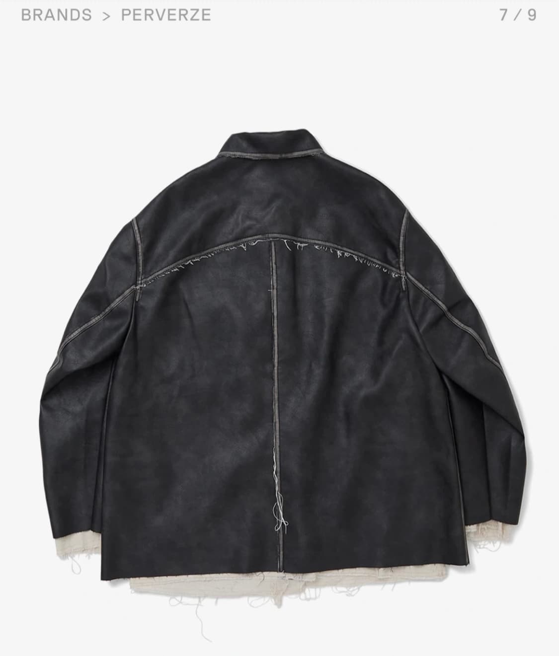 25ss PERVERZE 퍼버즈 워싱 레더 자켓 블랙 상품이미지4