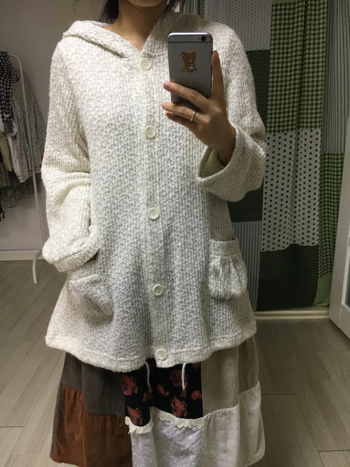 아이보리 보카시 후드 니트 가디건 상품이미지10