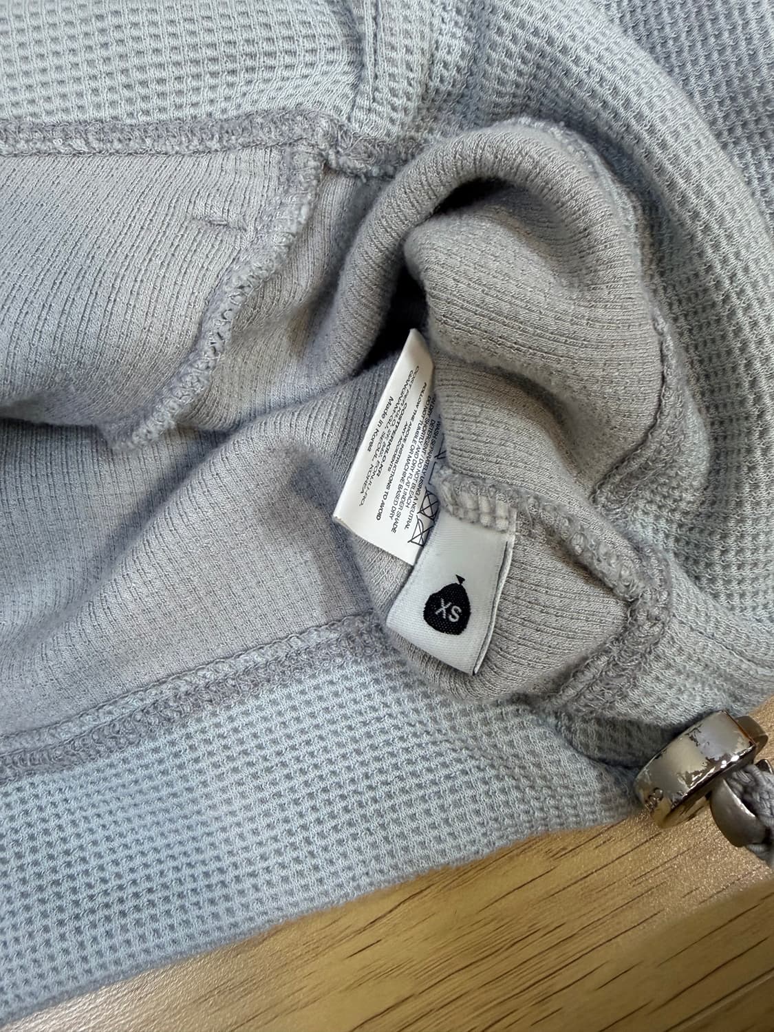 코스트퍼킬로 크롭 와플 집업 그레이컬러 XS 상품이미지3