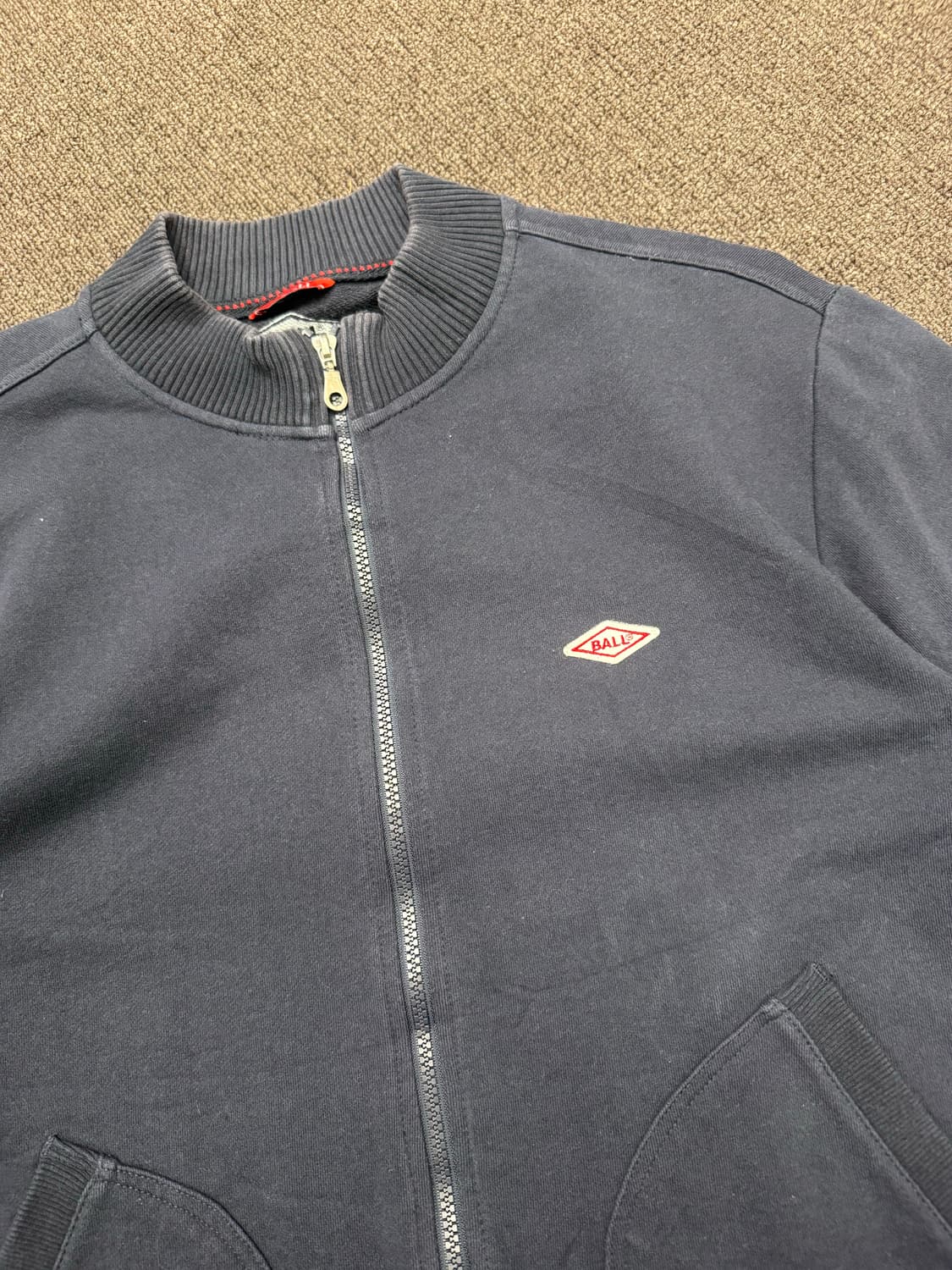 LL)BALL 빈티지 네이비 코튼 집업 자켓 상품이미지4