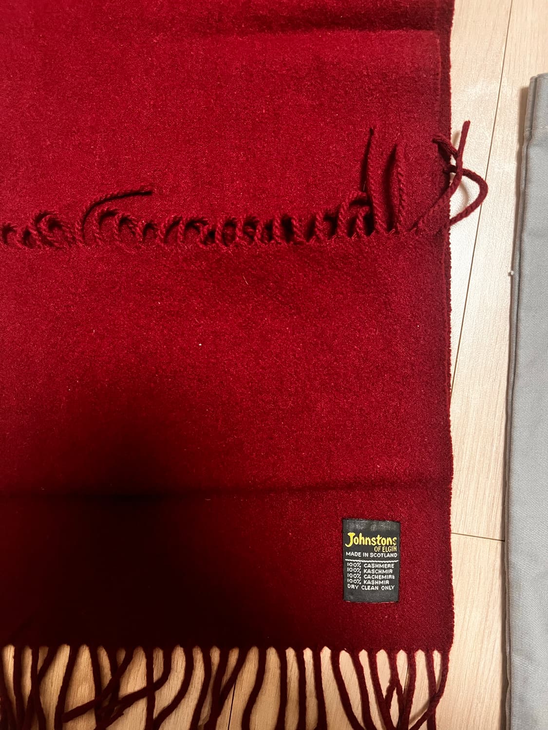 버건디 캐시미어 100% 목도리 상품이미지1