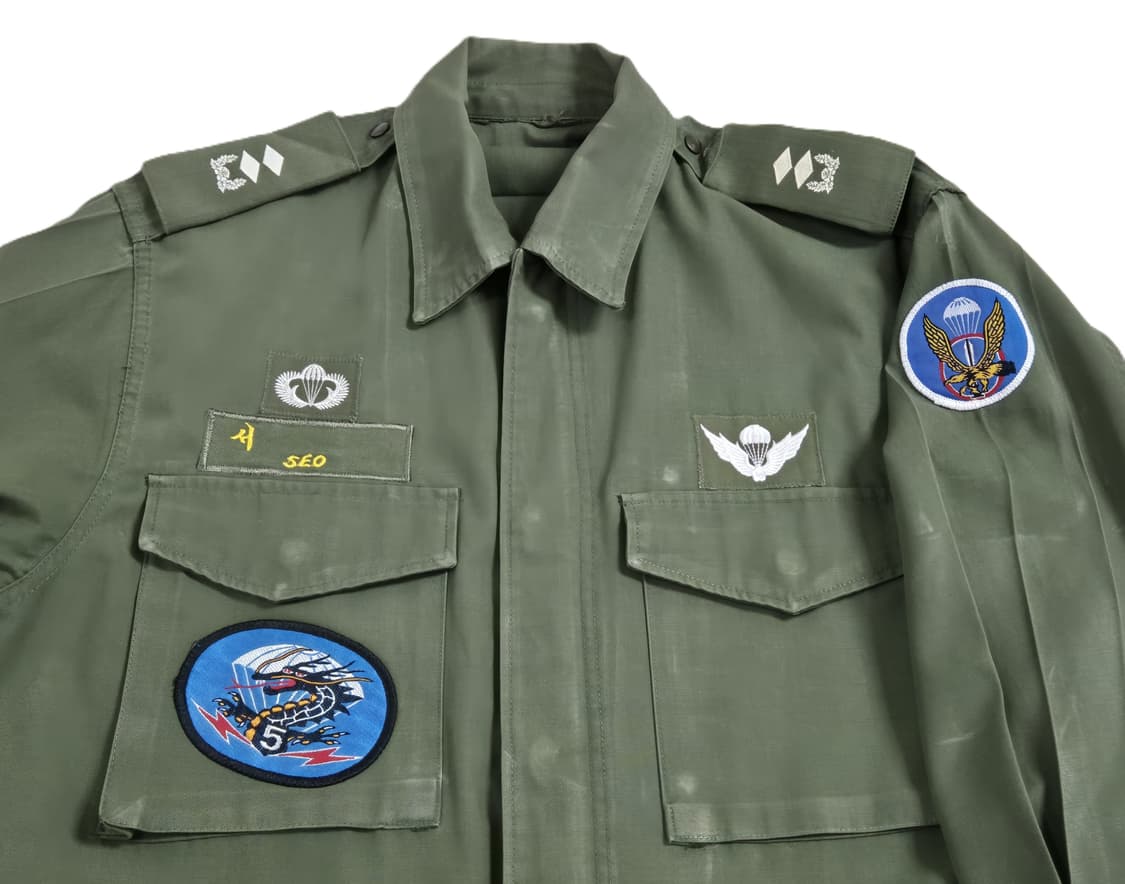 육군 구형 5공수특전여단 중위 민무늬 야전상의 전투복 상의 자켓 (XL) 상품이미지8