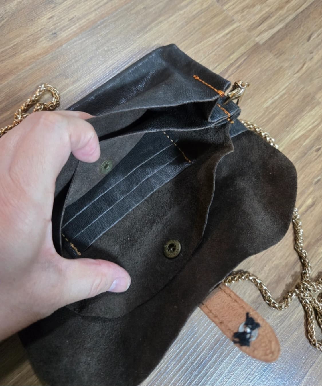 가죽 빈티지 핸드메이드 체인 숄더백 상품이미지7