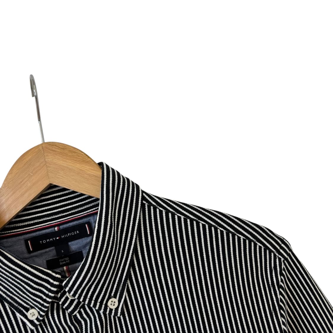 타미힐피거 니티드 스트라이프 셔츠 블랙 상품이미지3