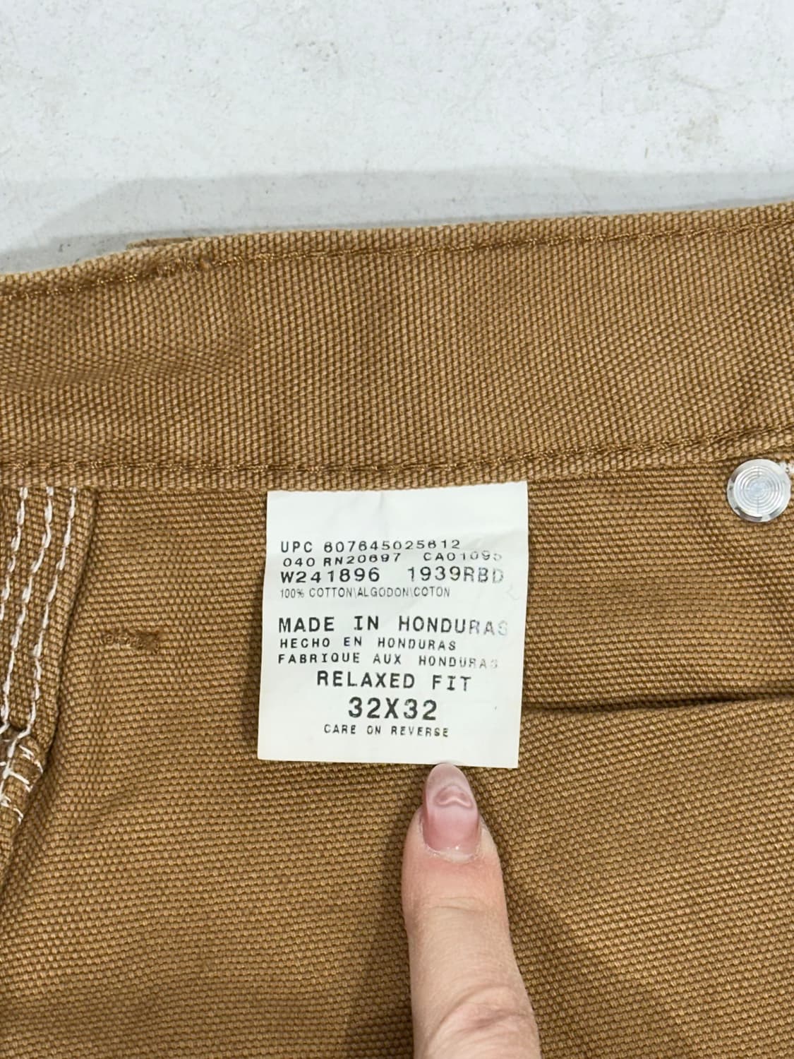 디키즈 베이지 캔버스 된장 카펜터 워크 와이드 데님 팬츠 32 상품이미지7