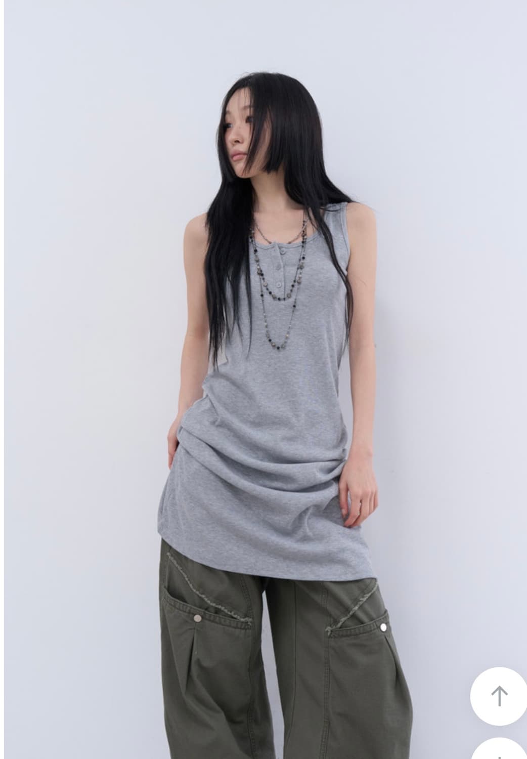 (1회착)로웨어layered wrap set long sleeveless 상품이미지2