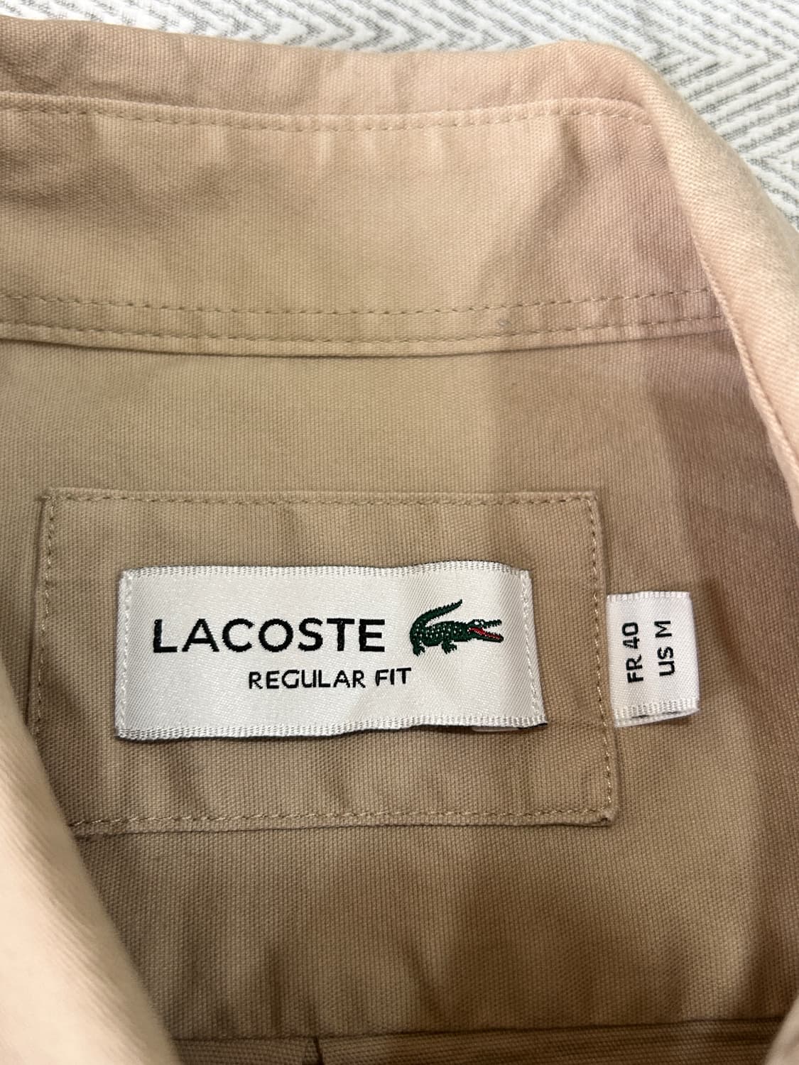 라코스테 레귤러핏 옥스포드 셔츠 베이지 100 상품이미지7