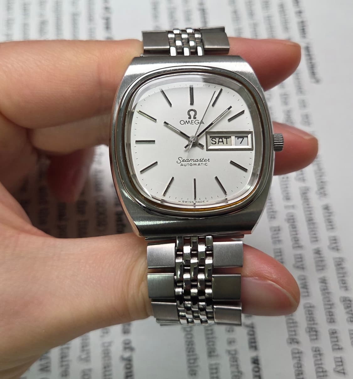 빈티지 오메가 씨마스터 테레비 데이데이트 실버판 (일자형 브슬 ver) 상품이미지2