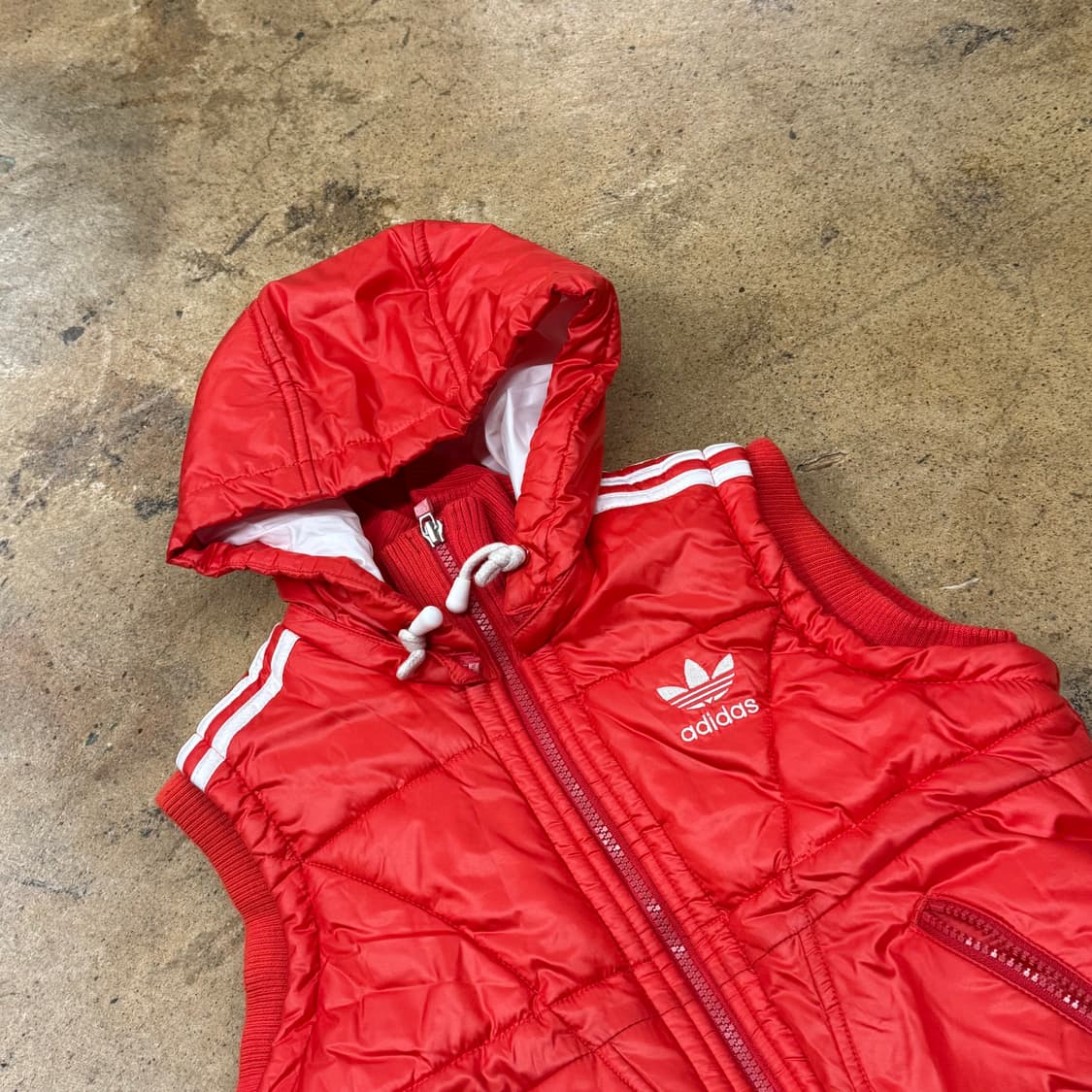 [정품/85] 아디다스 후드 패딩 조끼 레드 b14 상품이미지1