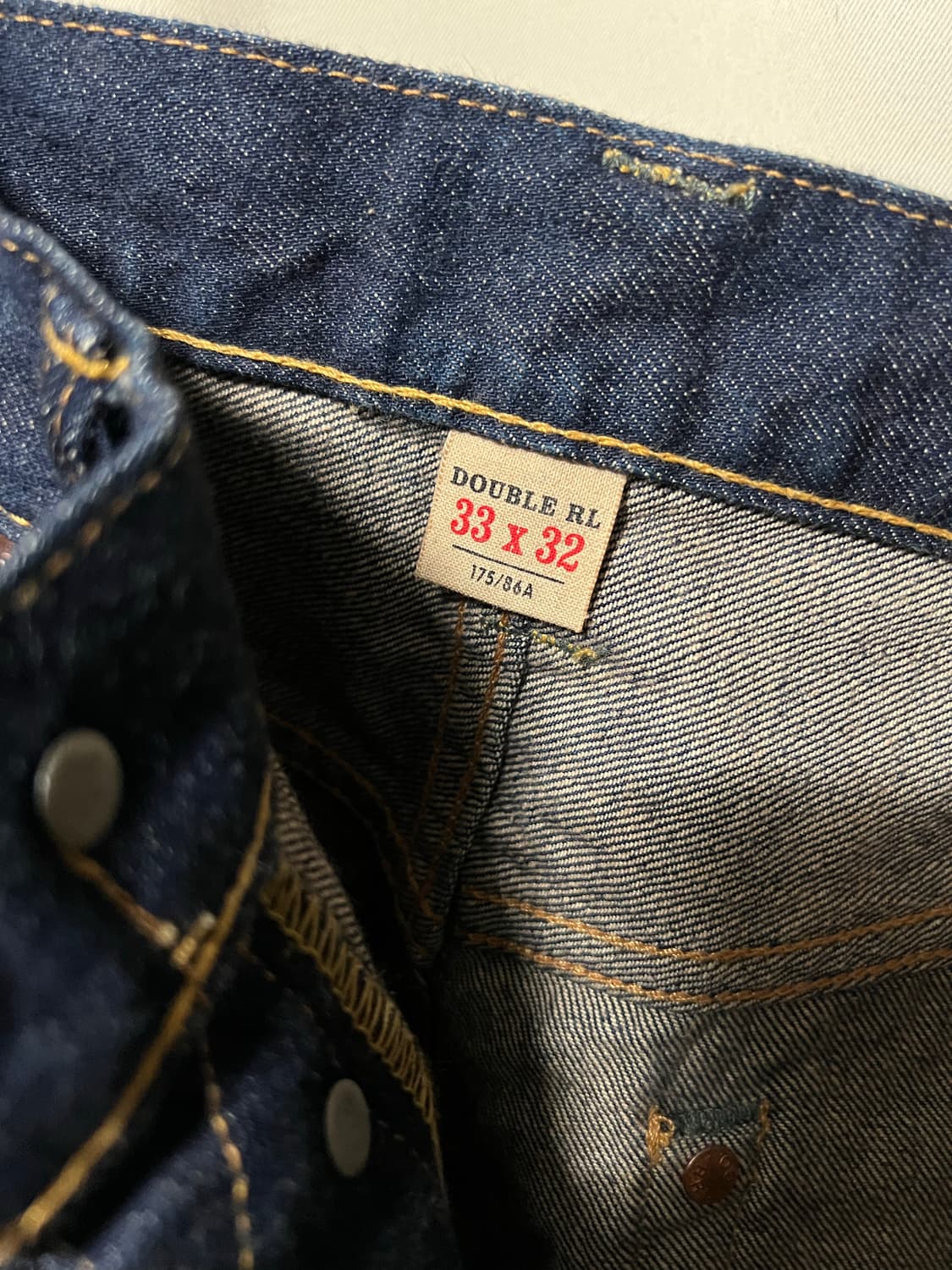 rrl 더블알엘 스트레이트핏 셀비지 원 워시 데님 팬츠 33 상품이미지6