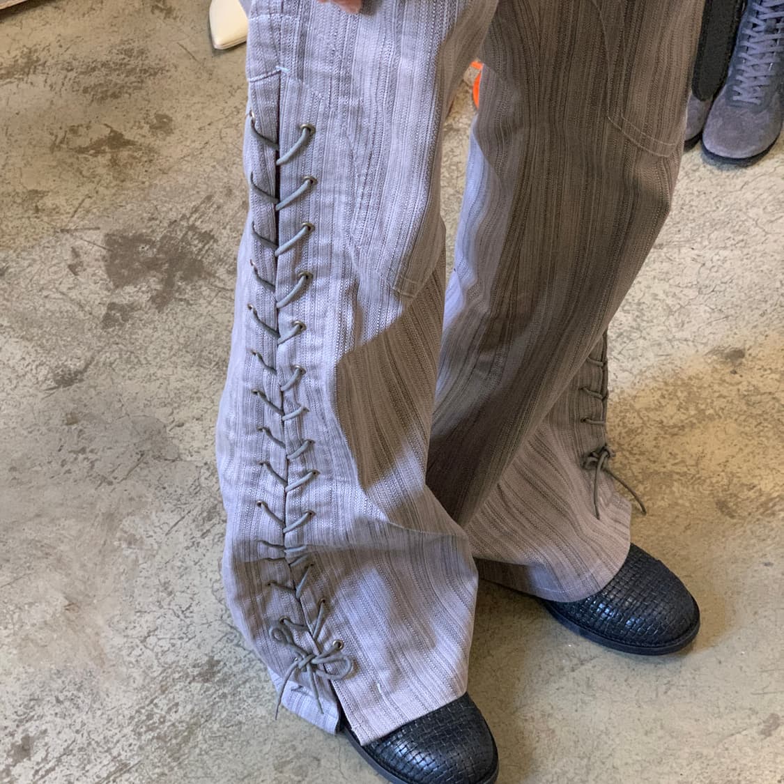 토네이도 마트 웨스턴 레이스업 벨바텀 데님 팬츠 상품이미지6