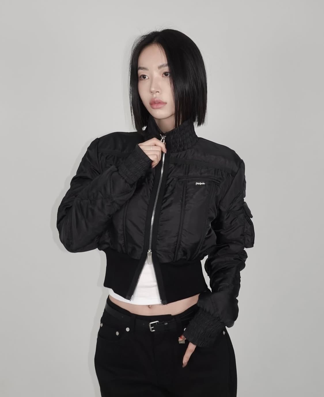 [새상품]페일제이드 빈티지 줄리 패디드 자켓 항공점퍼 블랙 상품이미지2