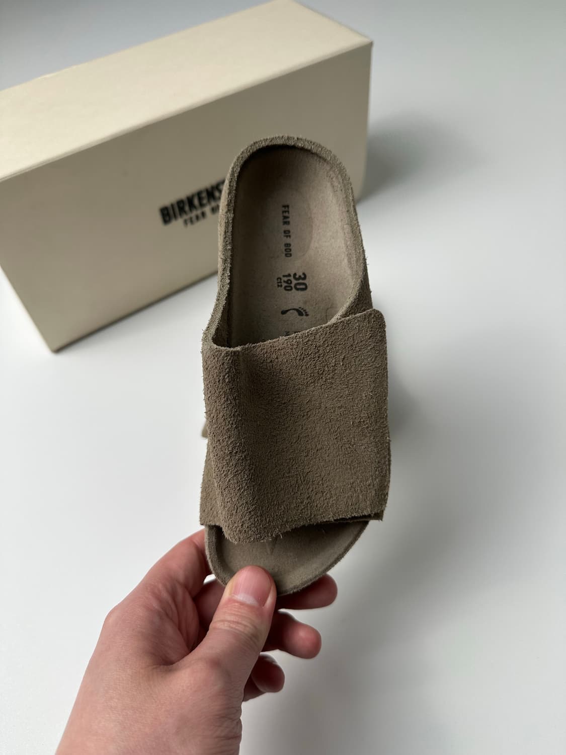 (정품/새상품) 피어오브갓 X 버켄스탁 키즈용 스웨이드 회갈색 상품이미지2