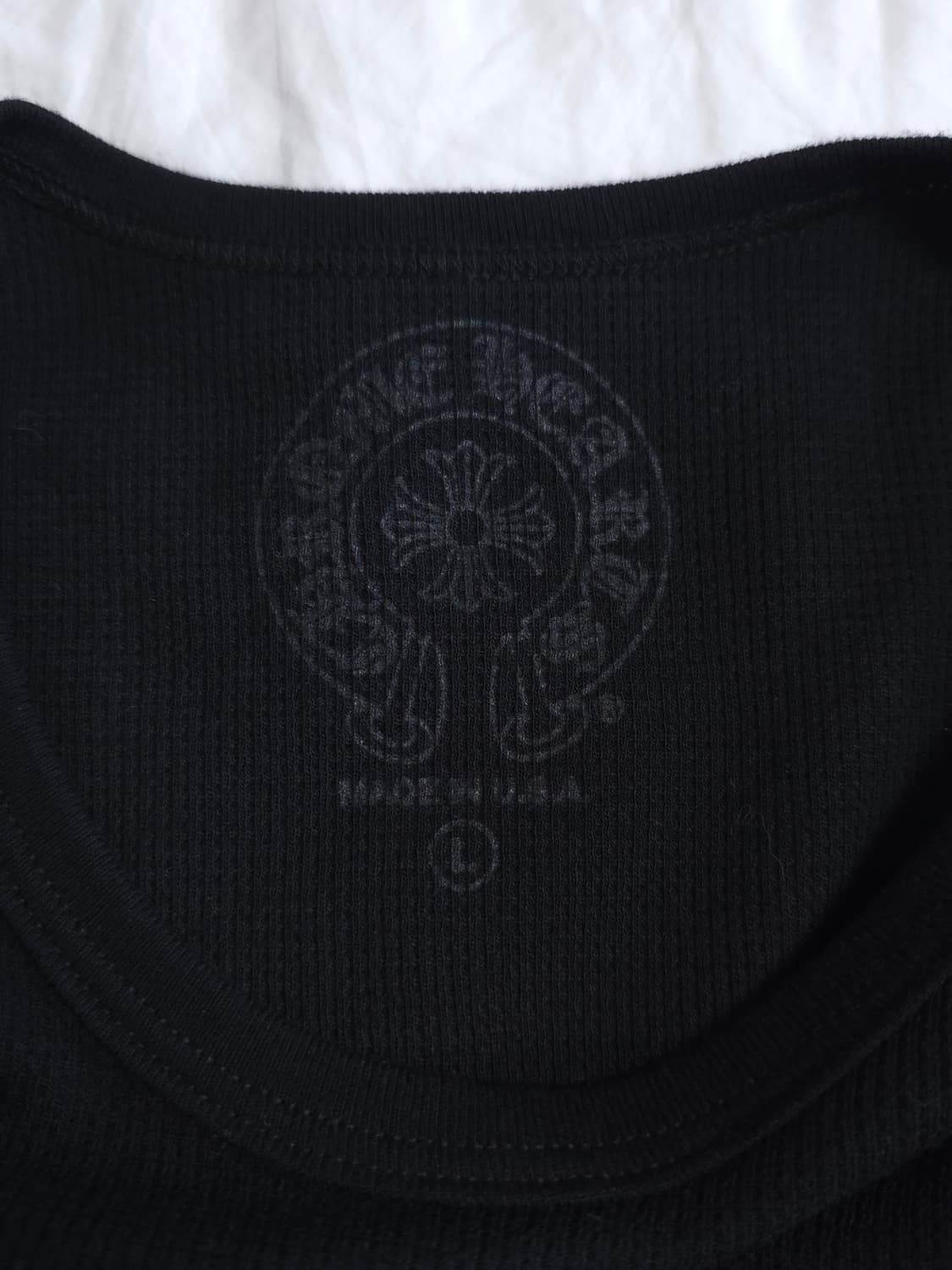 [L] 크롬하츠 홀스슈 와플 써멀 플로랄 롱슬리브 블랙 상품이미지7