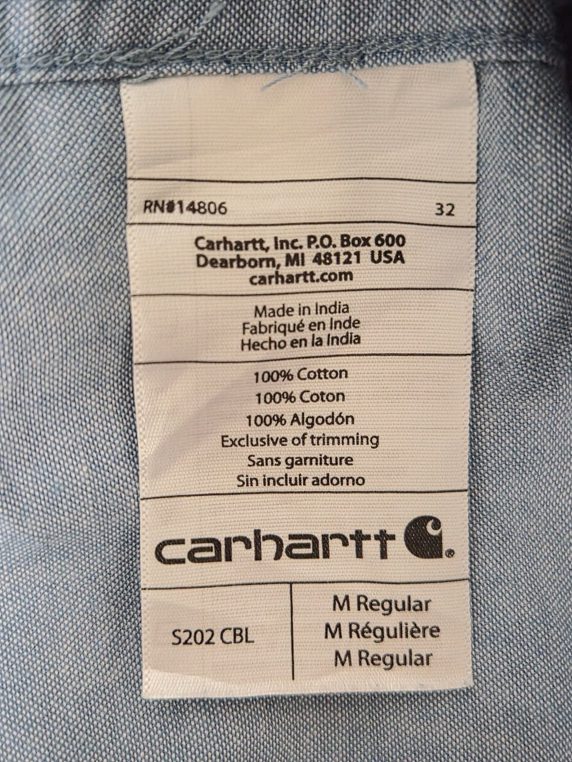 칼하트Carhartt 투포켓 코튼 셔츠 M - S446 상품이미지5