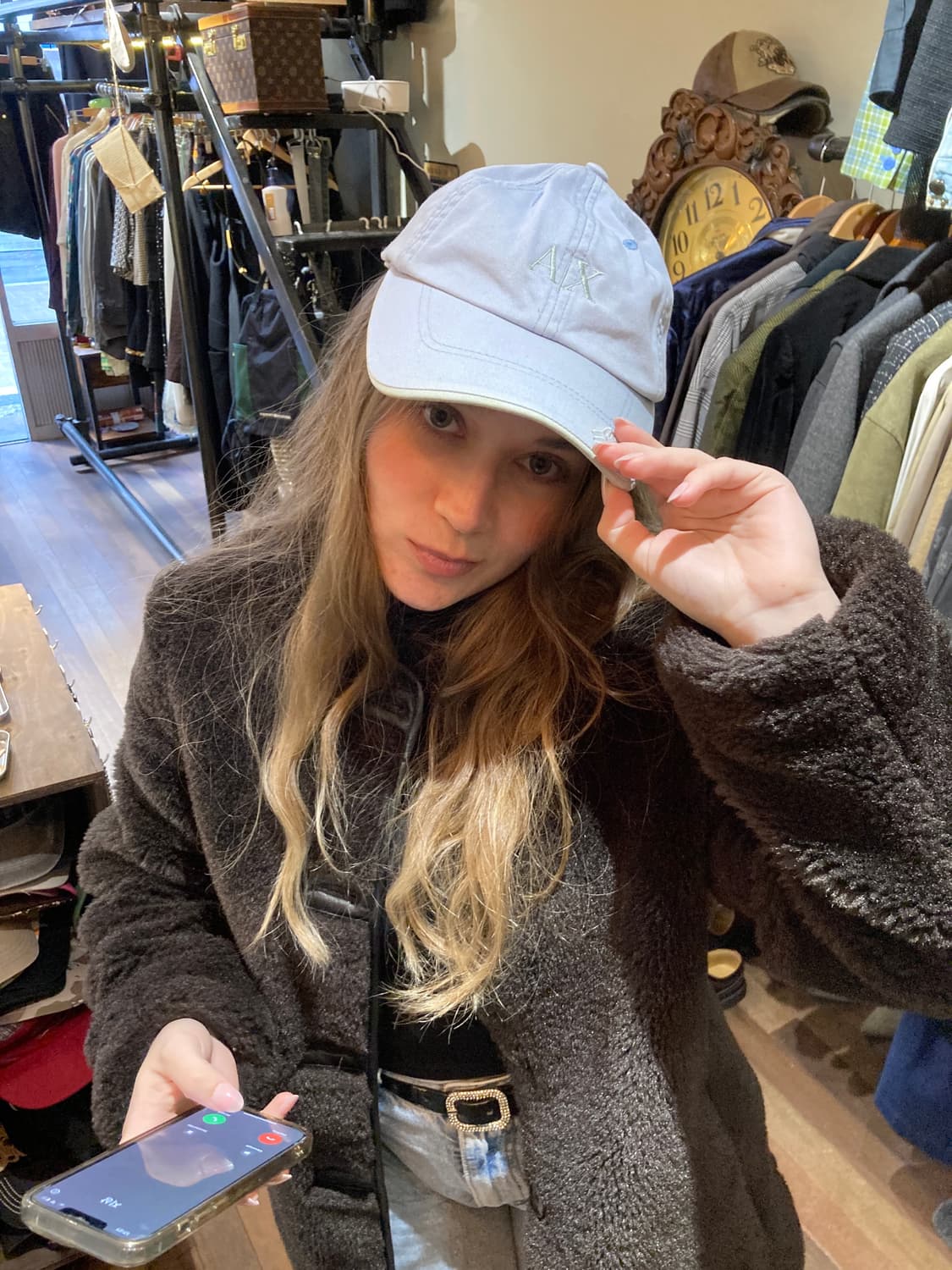 Armani Exchange 파스텔 블루 캡 상품이미지4