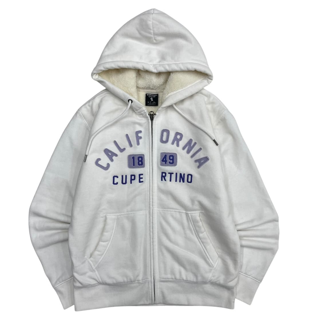 후아유 연보라 패치로고 화이트 후드집업 L 상품이미지2