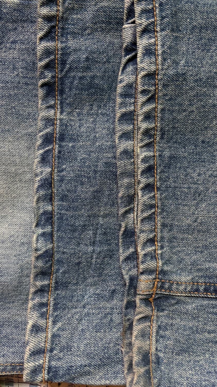 플노팔 데미지 워싱 와이드 데님 워시드 블루 M 상품이미지3