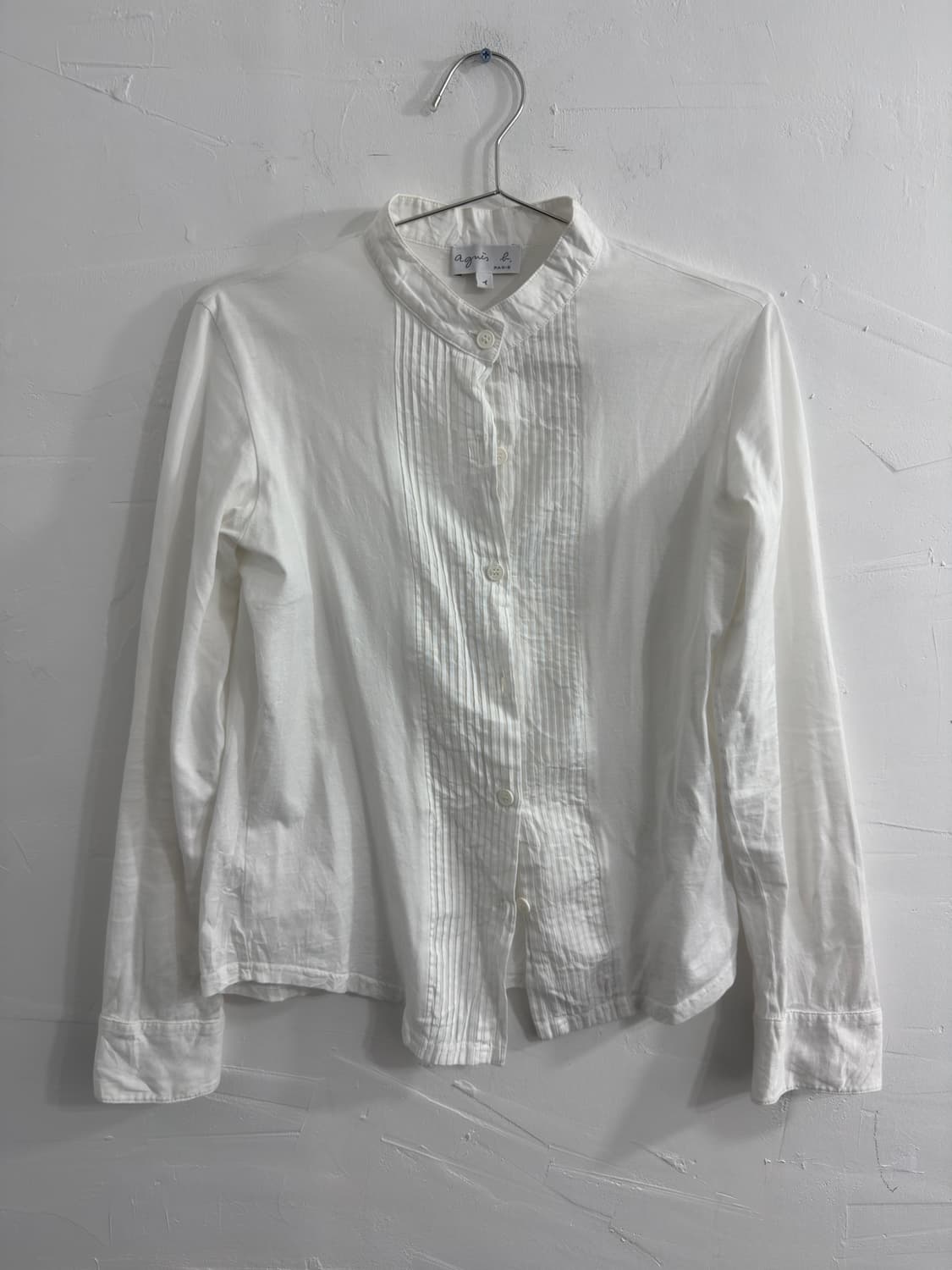agnes b white pintuck blouse 상품이미지1