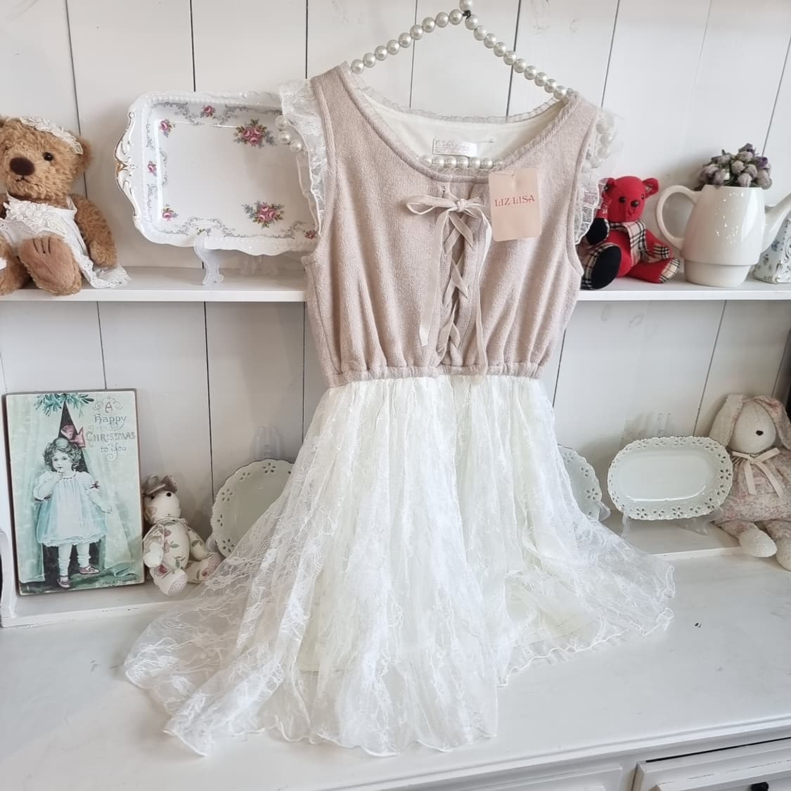 리즈리사 레이스 코르셋 리본 원피스 상품이미지5