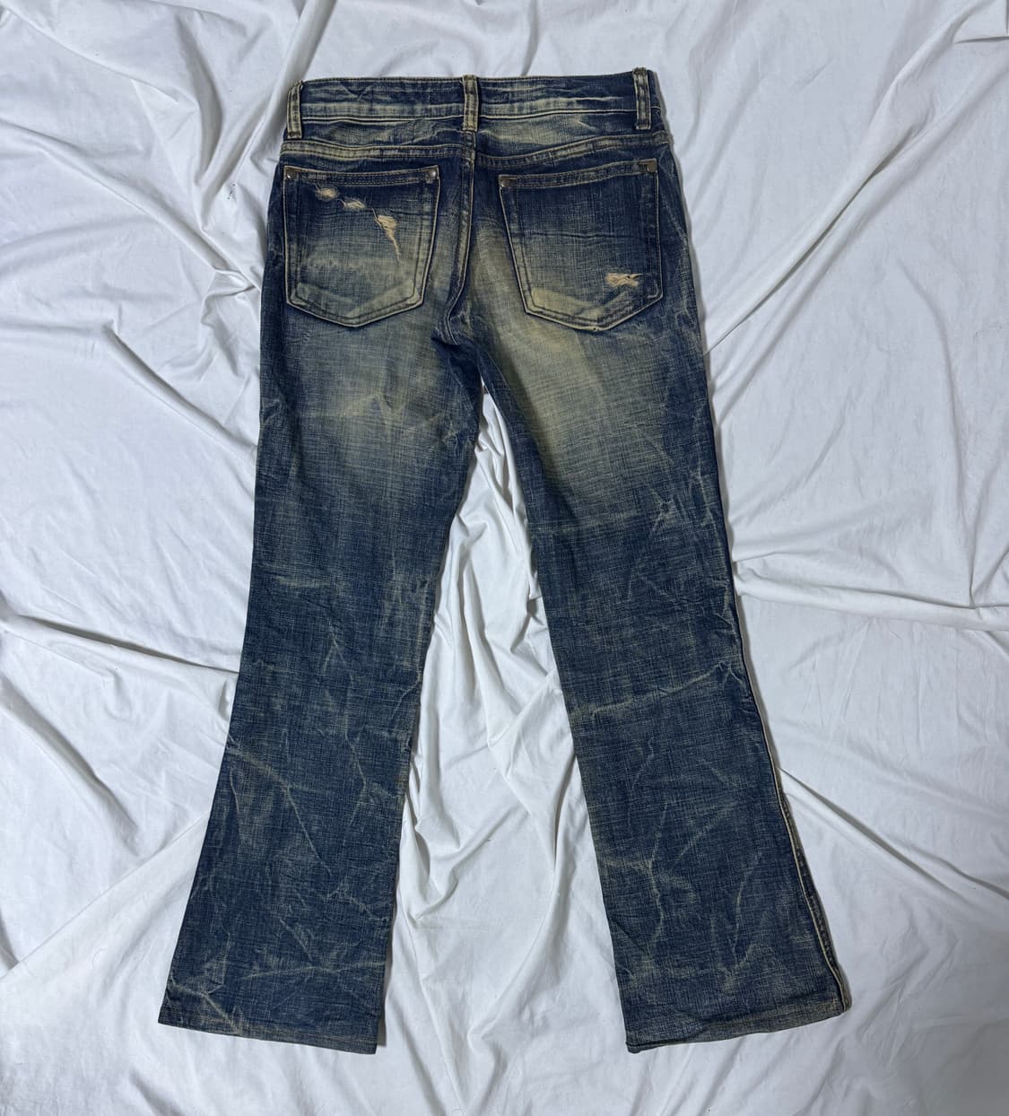 Cook jeans 워싱 플레어 데님팬츠 y2k vkei 토네이도마트 상품이미지2