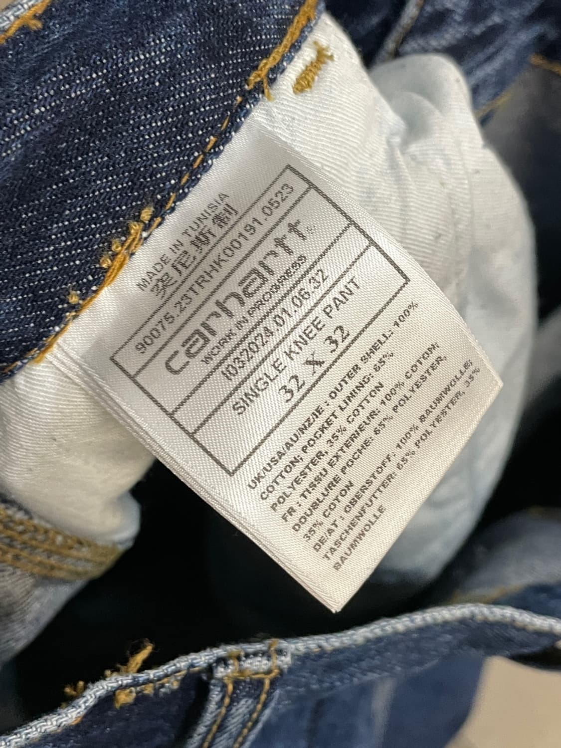 칼하트 윕 싱글니 카펜터 데님 팬츠 상품이미지6