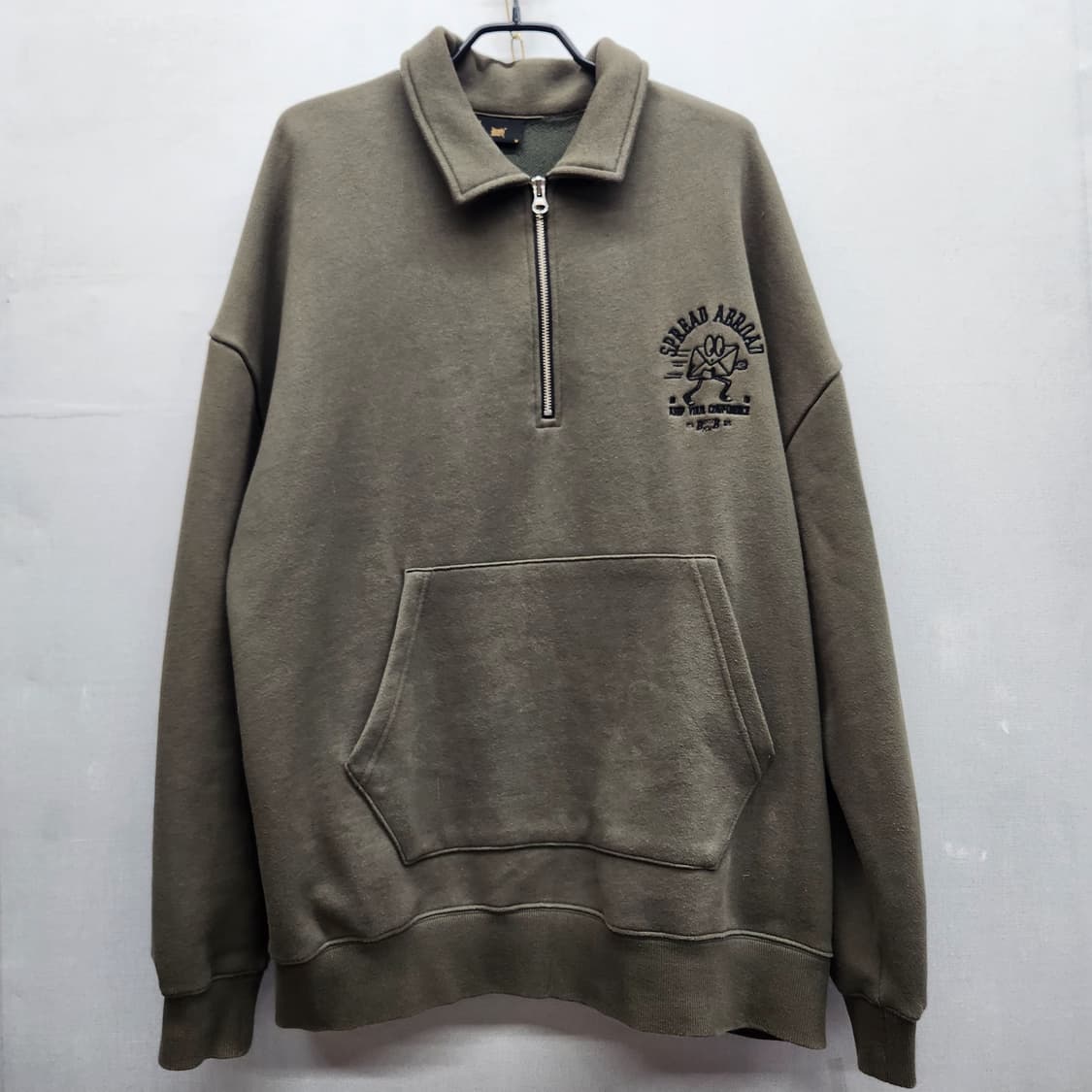 브라운브레스 카키 반집업 포켓 맨투맨 M(2XL) 상품이미지1