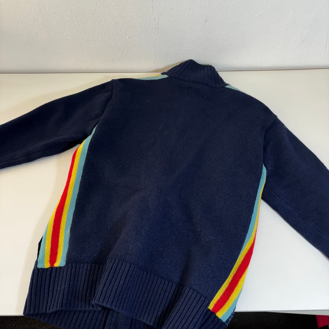 우먼M 아디다스 네이비 배색 니트집업 상품이미지3