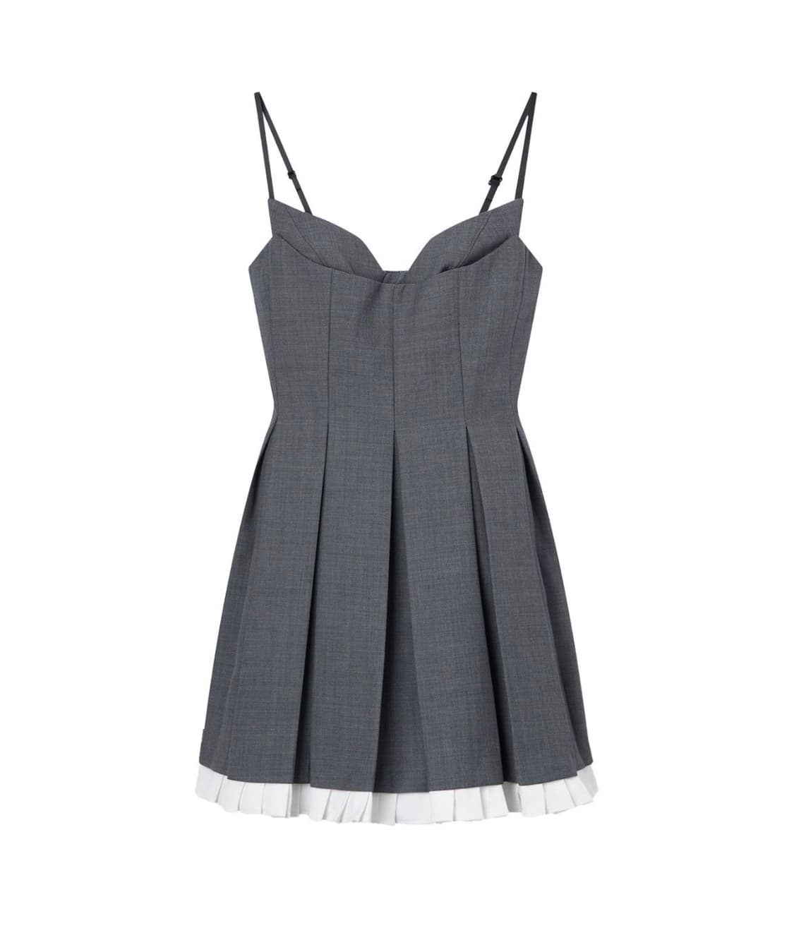 슈슈통 SHUSHUTONG 슬림핏 서스펜더 플리츠 스커트 원피스 그레이 상품이미지3