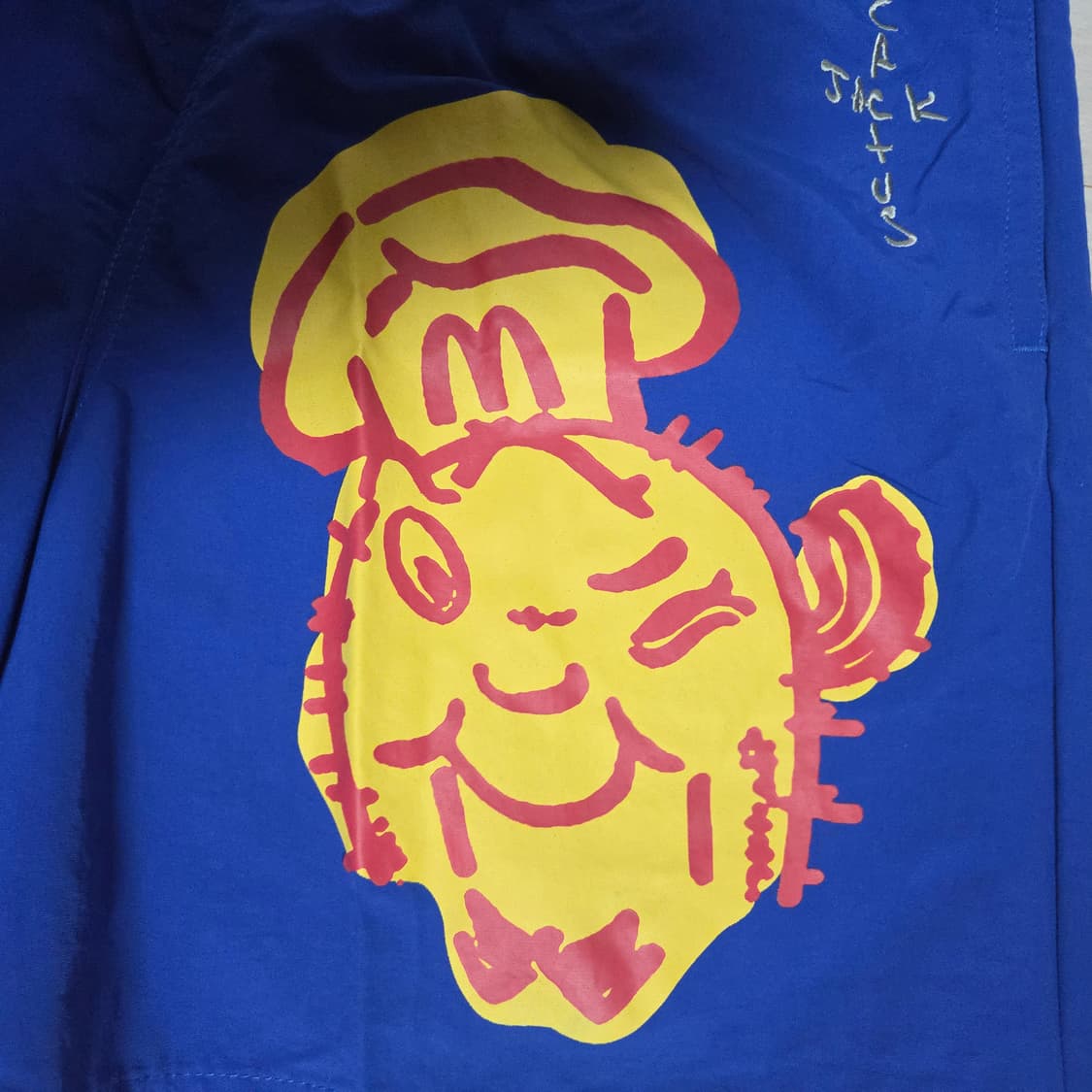 [M] 트래비스 스캇 캑터스잭 맥도날드 일러스트레이션 반바지 쇼츠 블루 상품이미지5